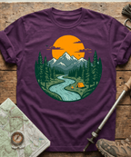 Mountain River Camping Badge T-Shirt