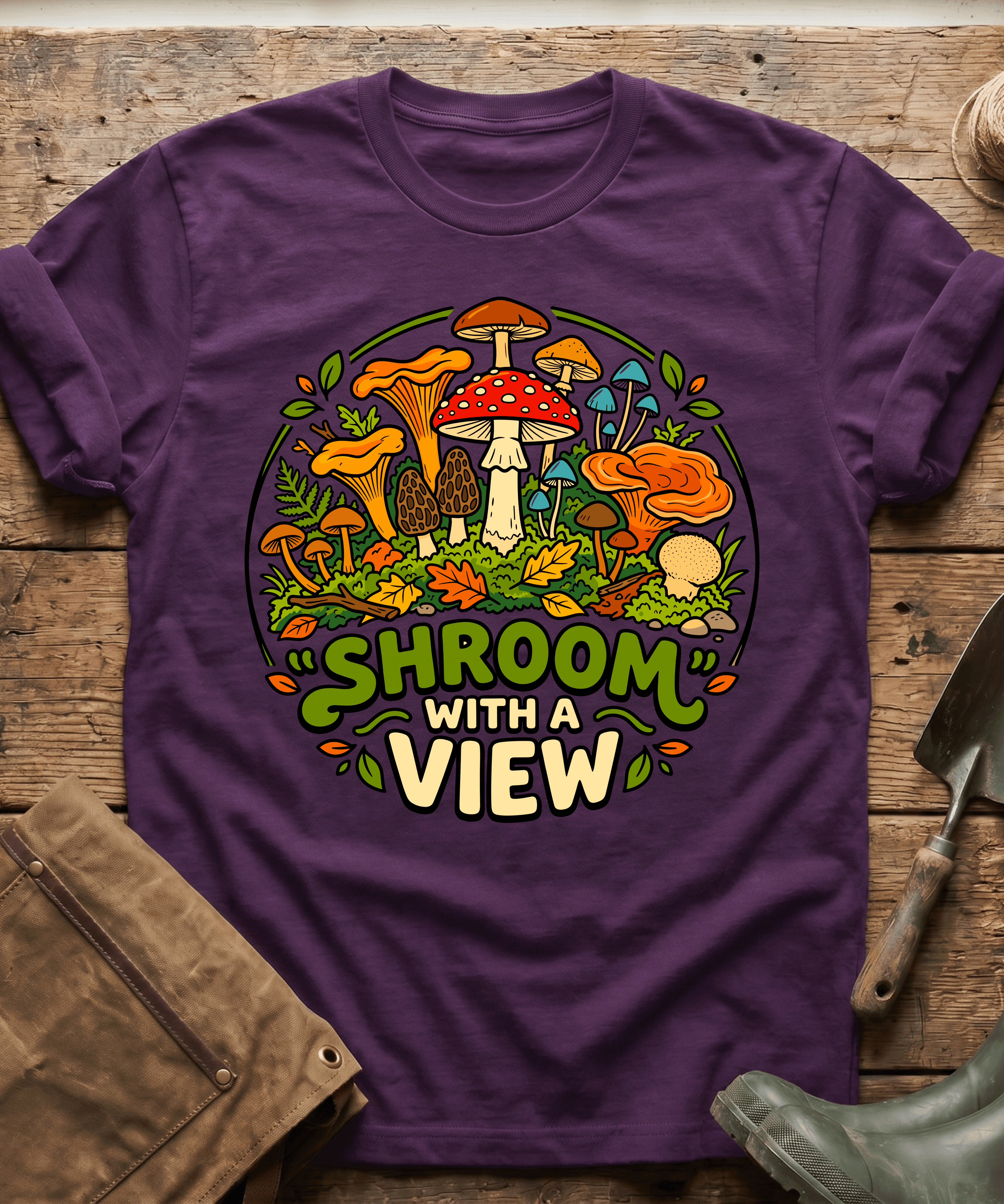 Shroom With A View Wild Mushrooms T-Shirt