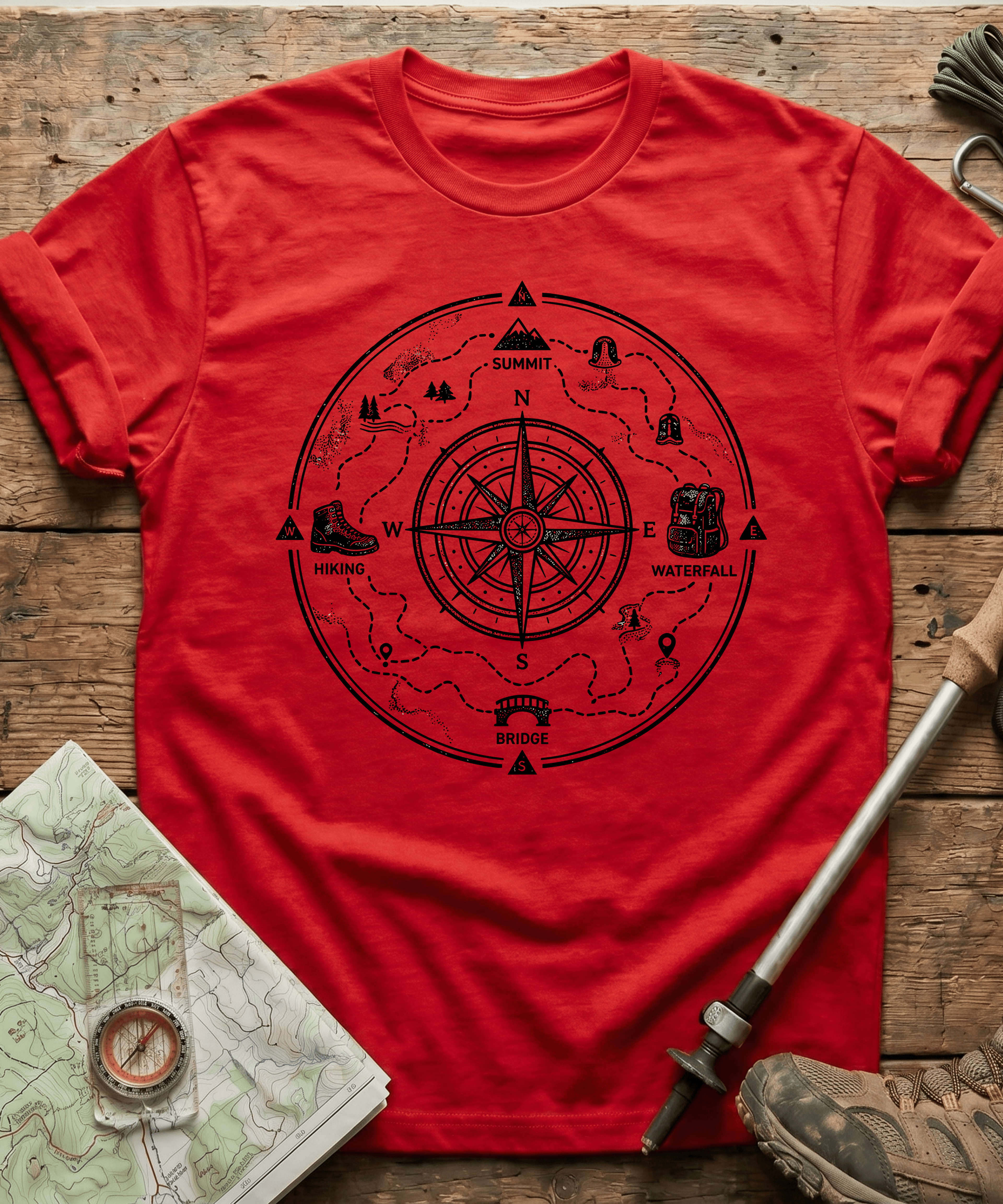 Explorer Compass Blueprint T-Shirt