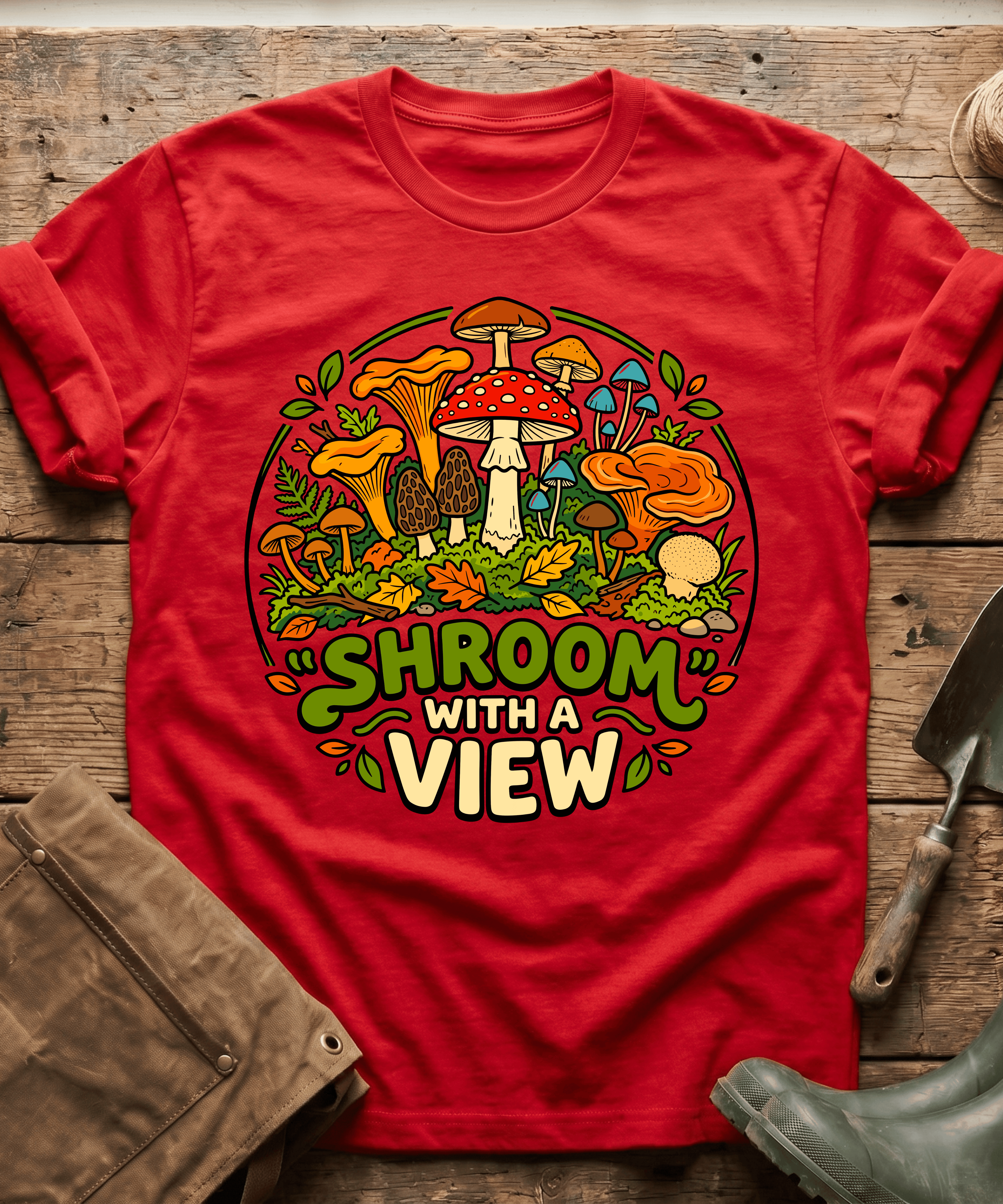 Shroom With A View Wild Mushrooms T-Shirt