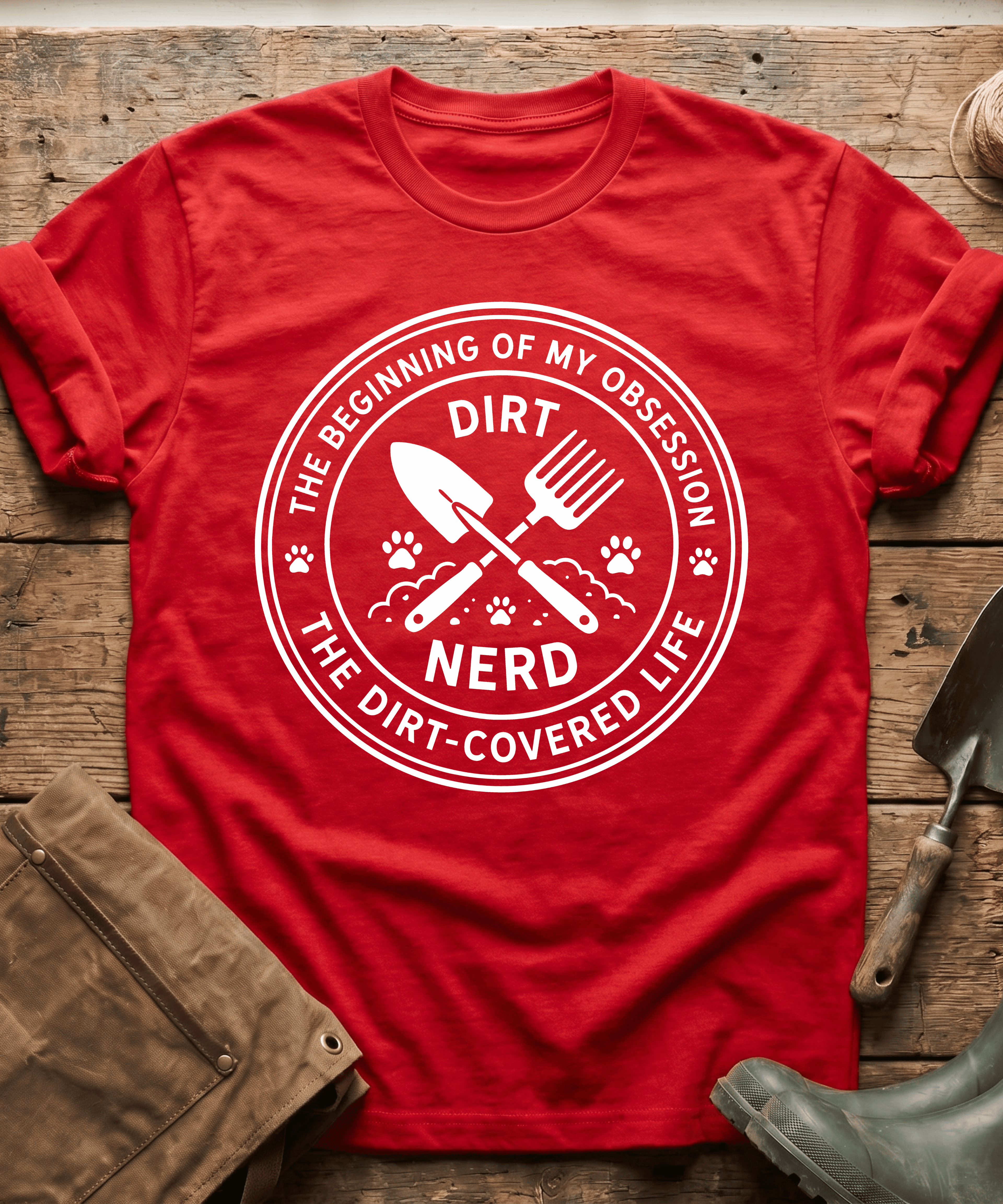 The Dirt Covered Life Gardening Emblem T-Shirt
