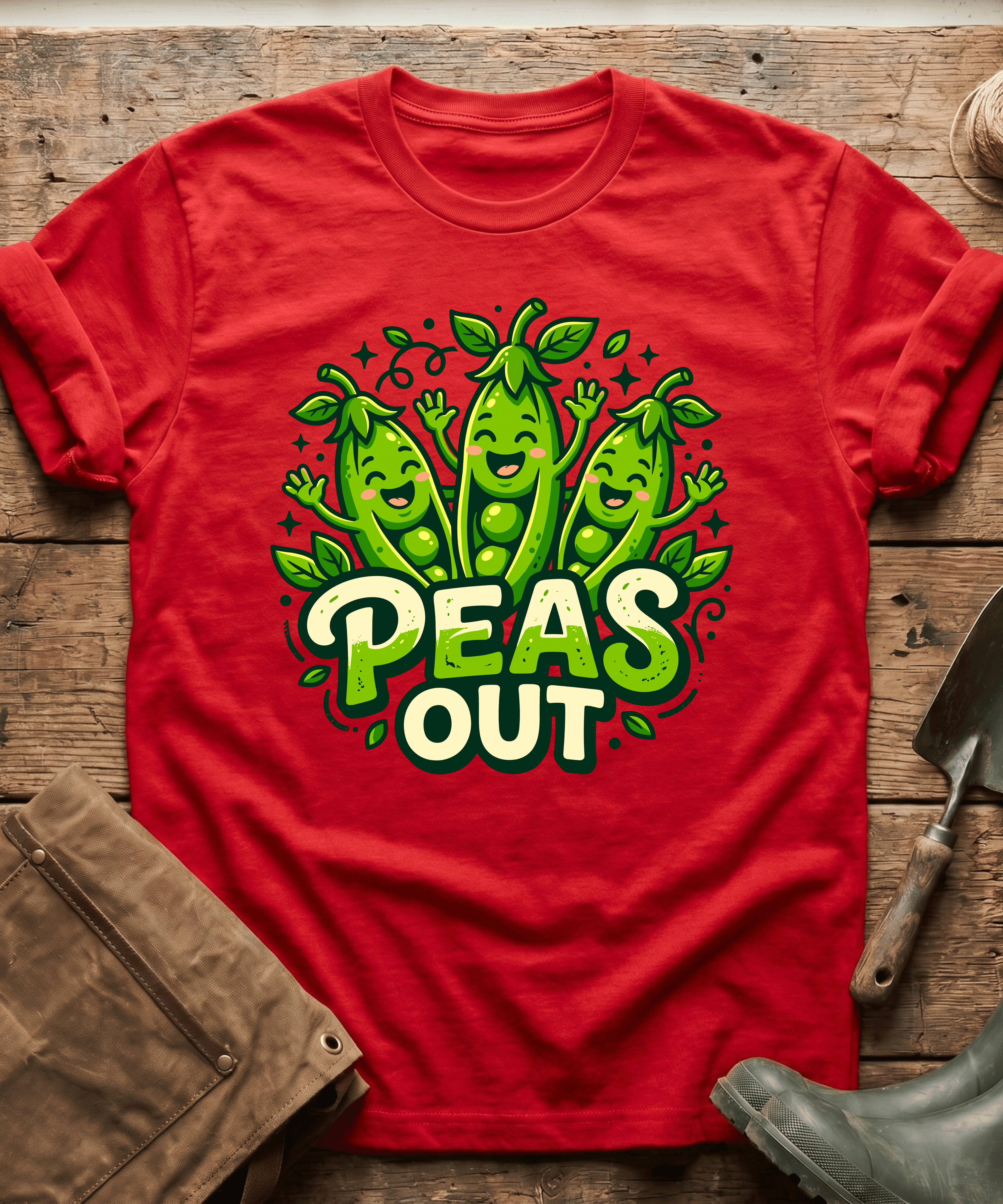 Cute Peas Out Funny Gardening T-Shirt