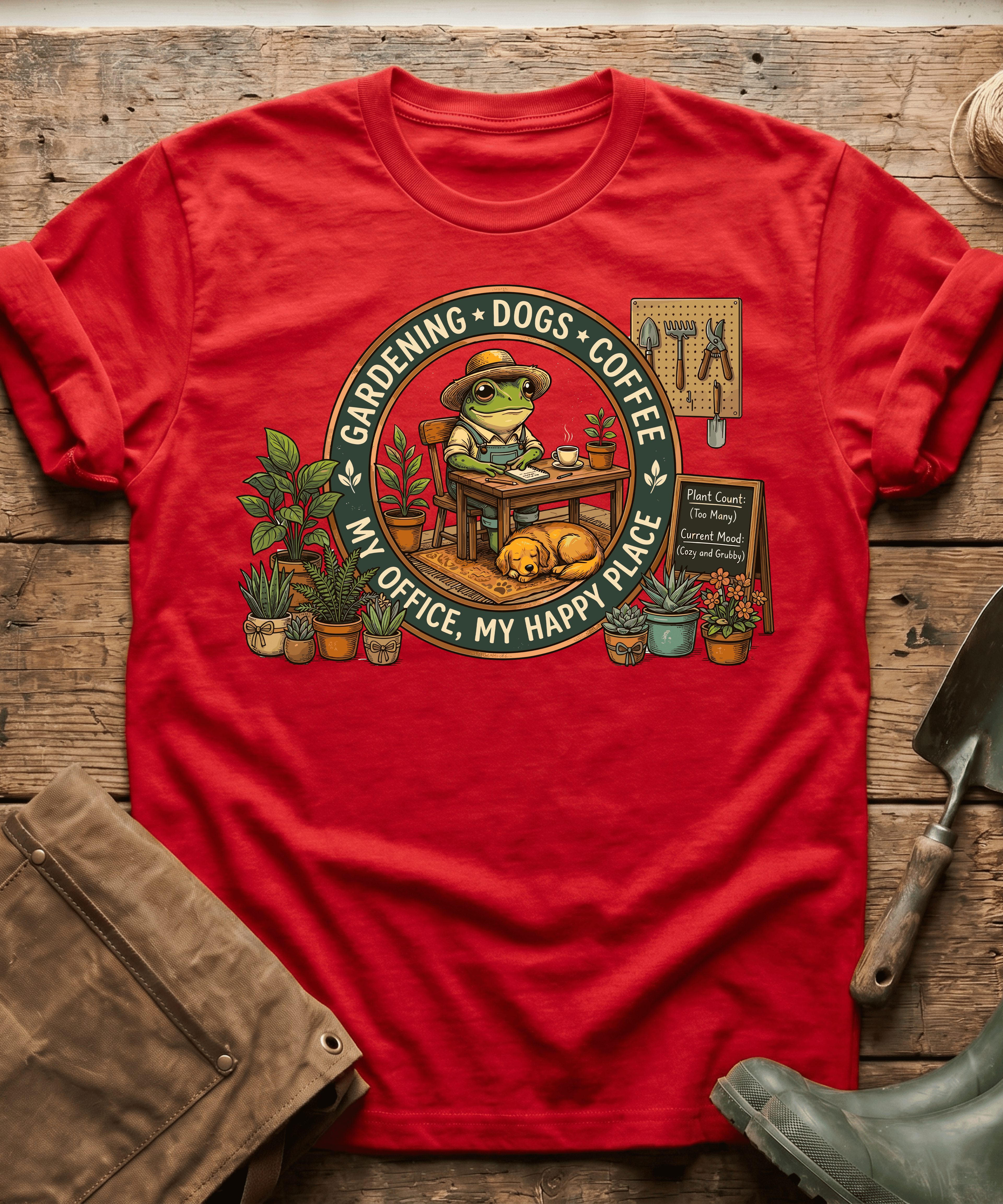 My Office Happy Place Frog & Dog T-Shirt