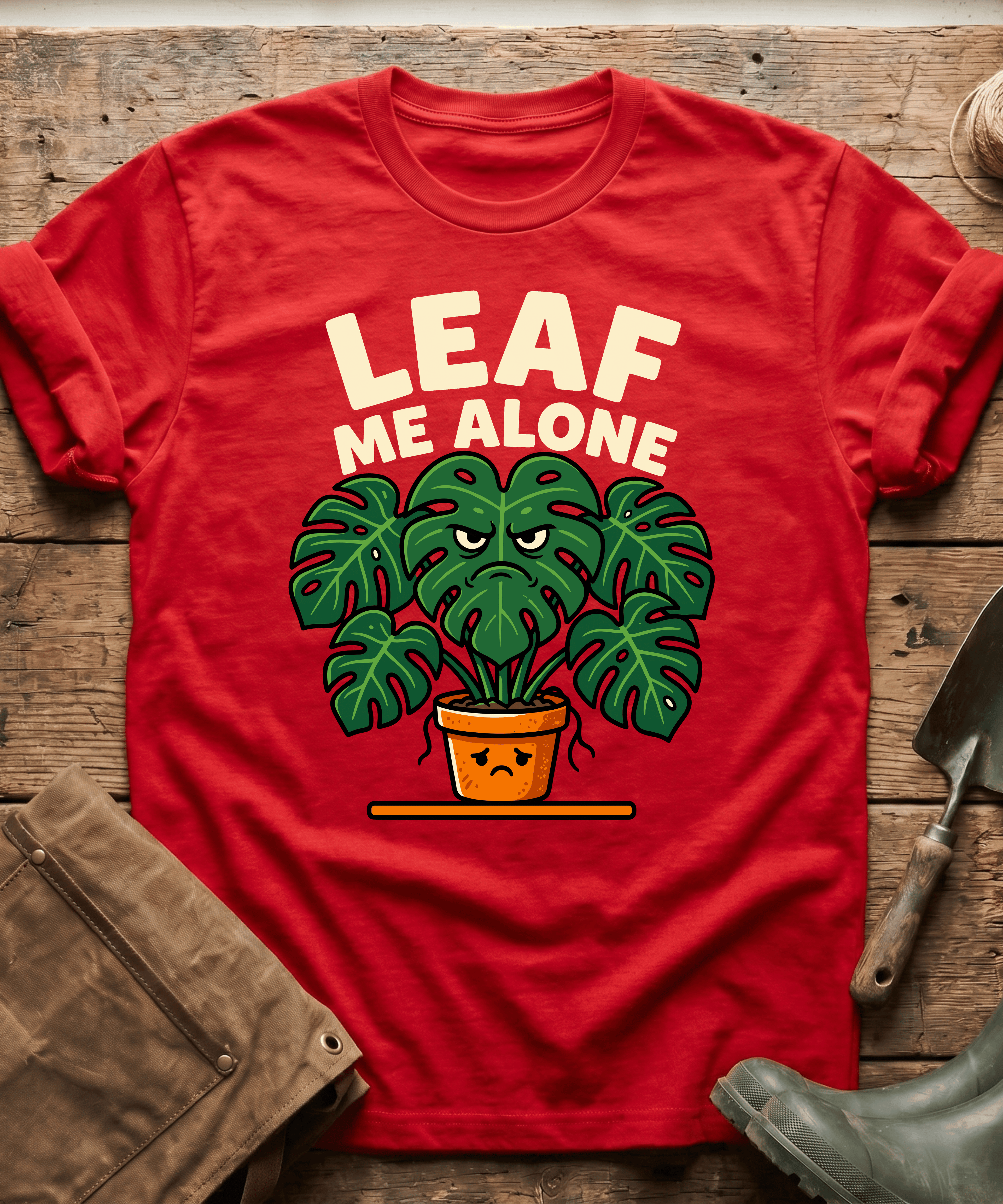 Funny Leaf Me Alone Monstera Plant T-Shirt
