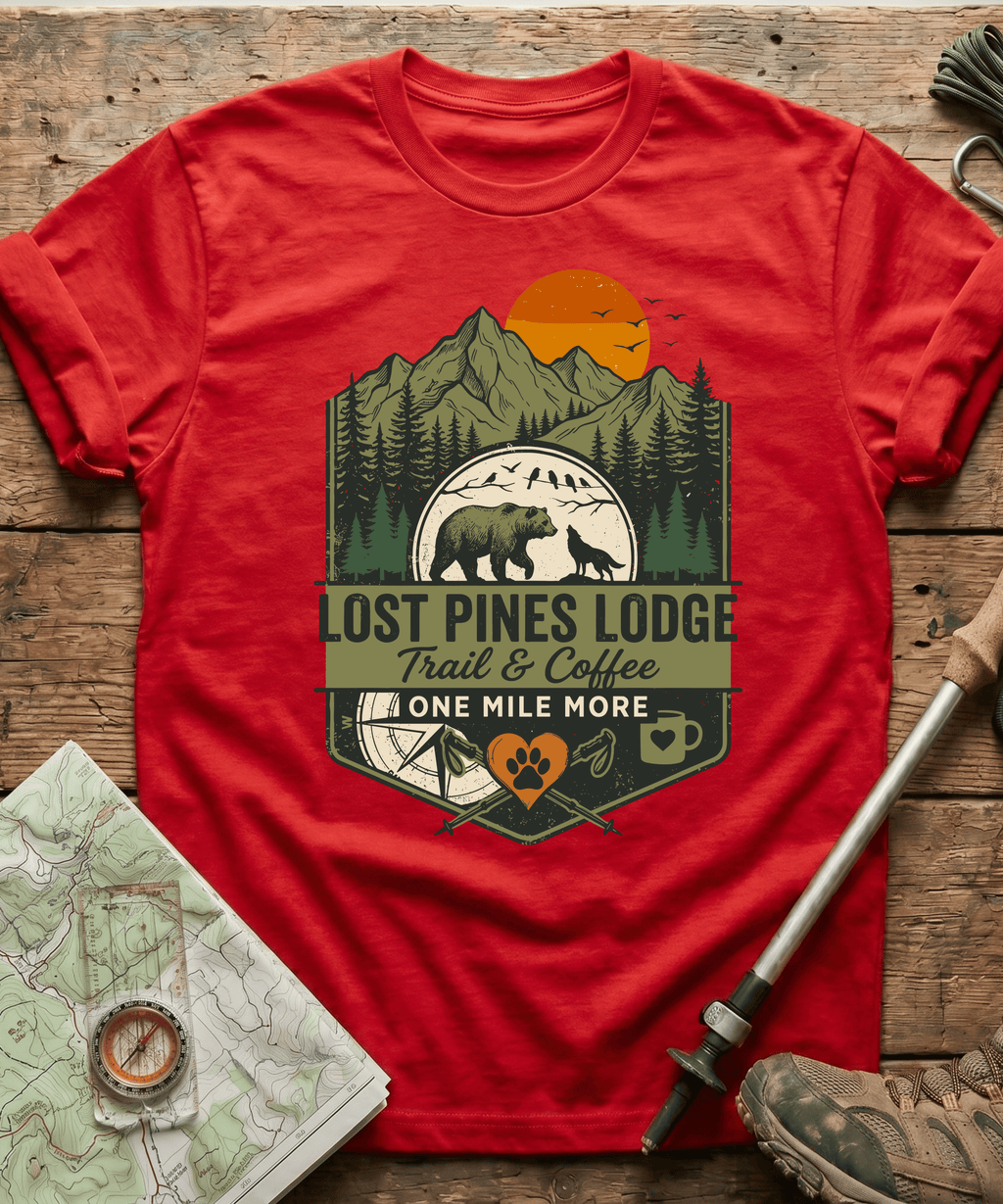 Lost Pines Lodge Trail And Coffee T-shirt