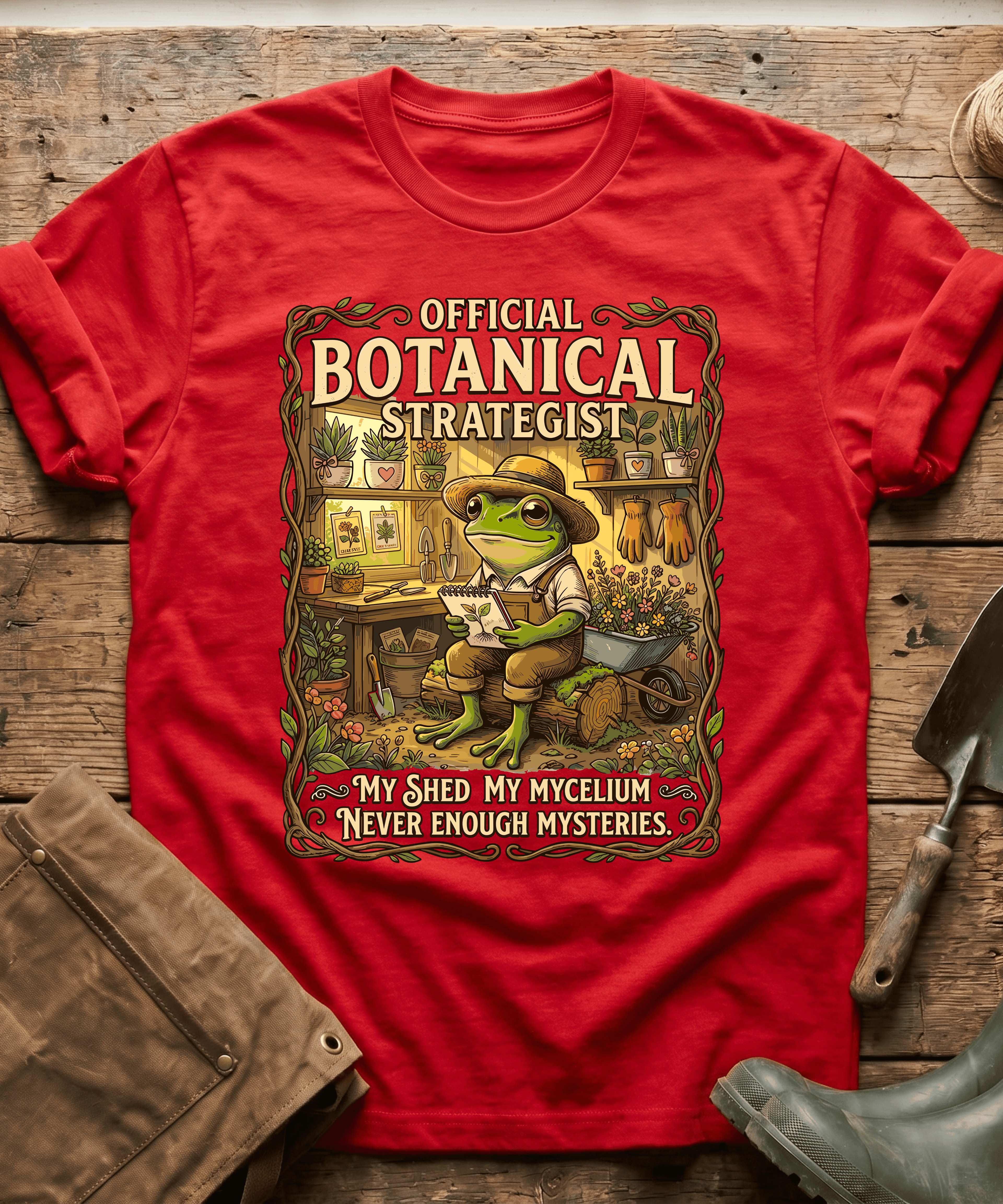 Official Botanical Strategist Frog Gardener T-Shirt