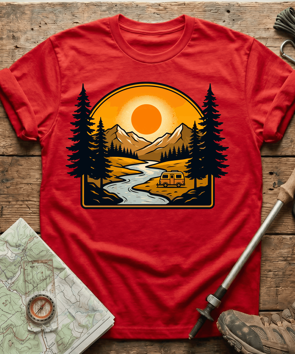 Retro RV Camper Sunset T-Shirt