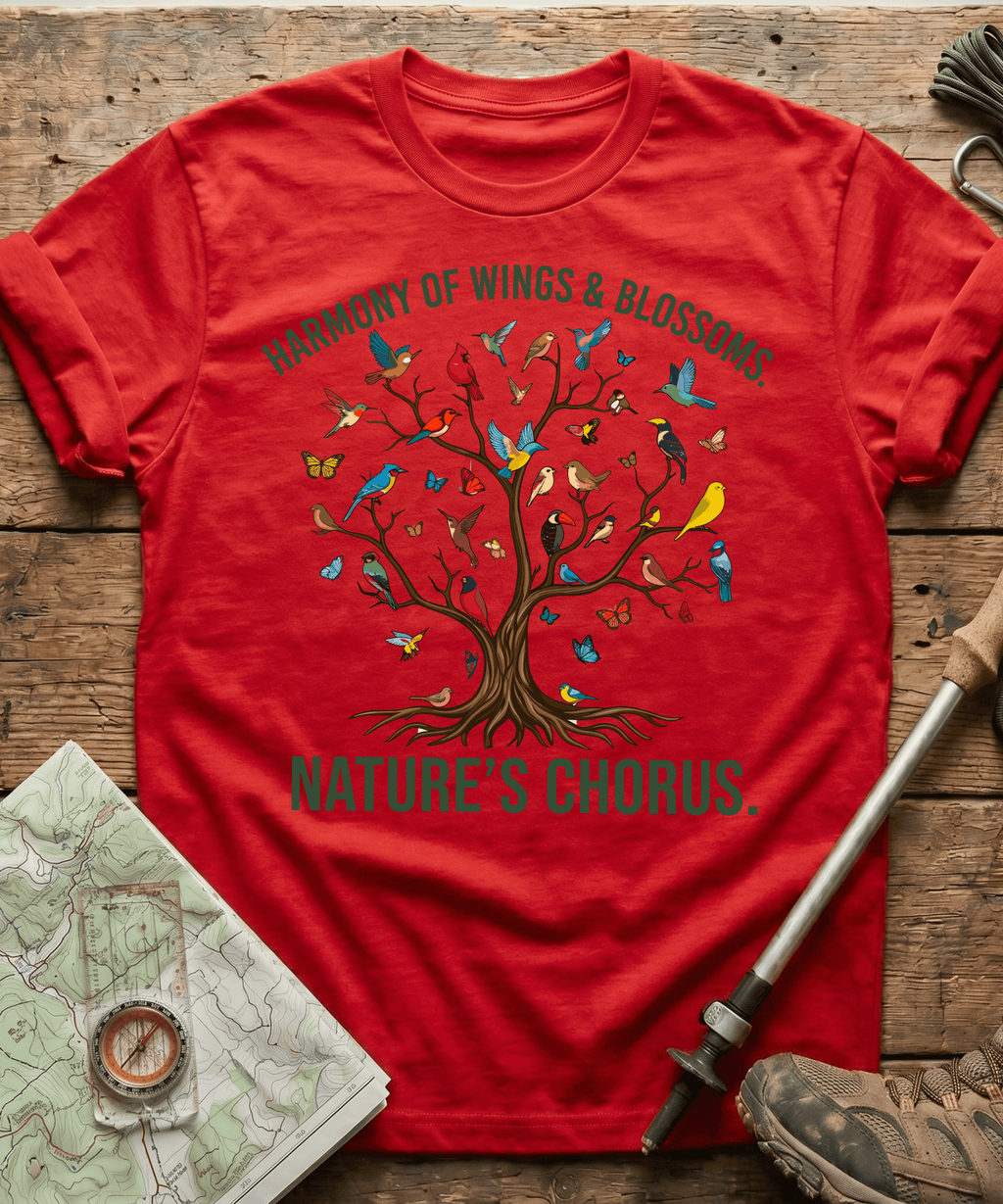 Harmony Of Wings And Blossoms Nature's Chorus T-shirt