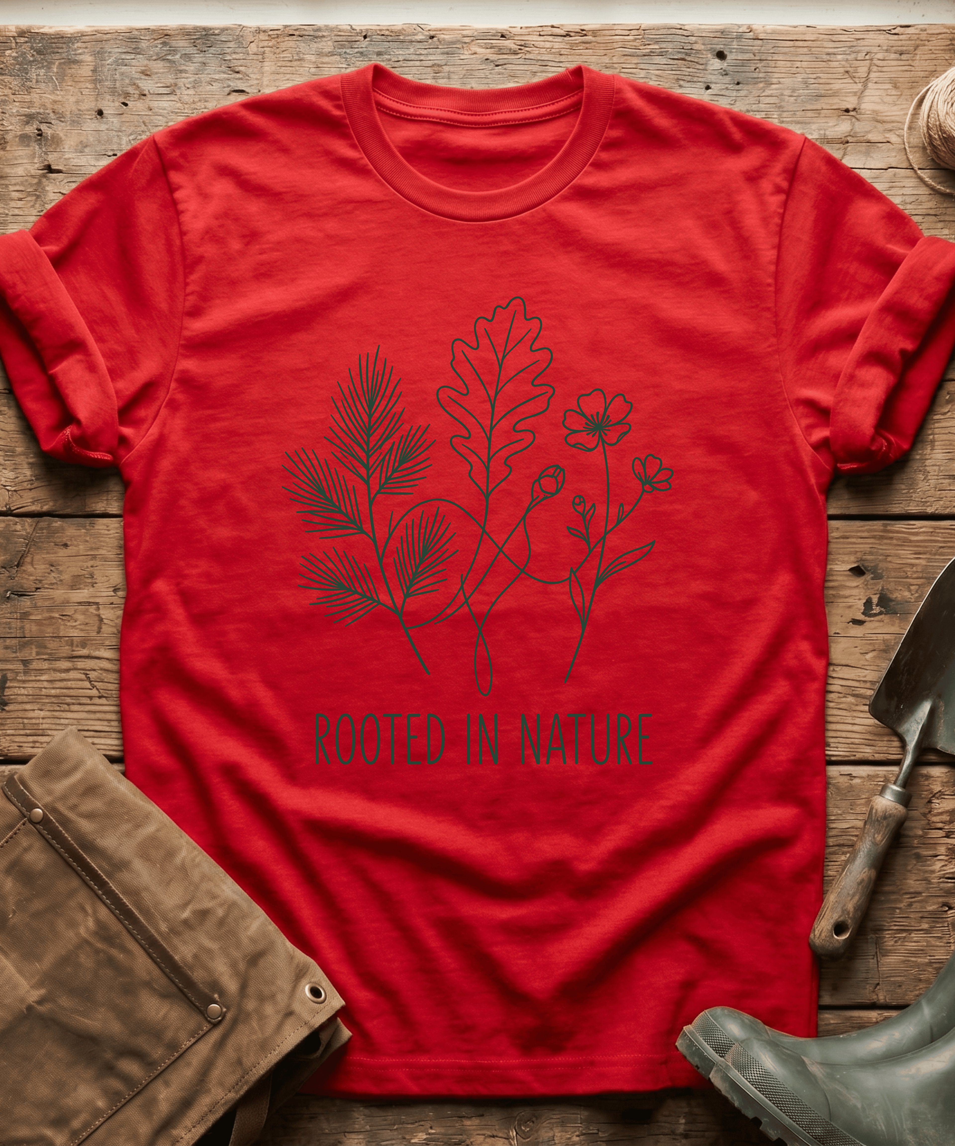 Minimalist Rooted In Nature Wildflowers T-Shirt