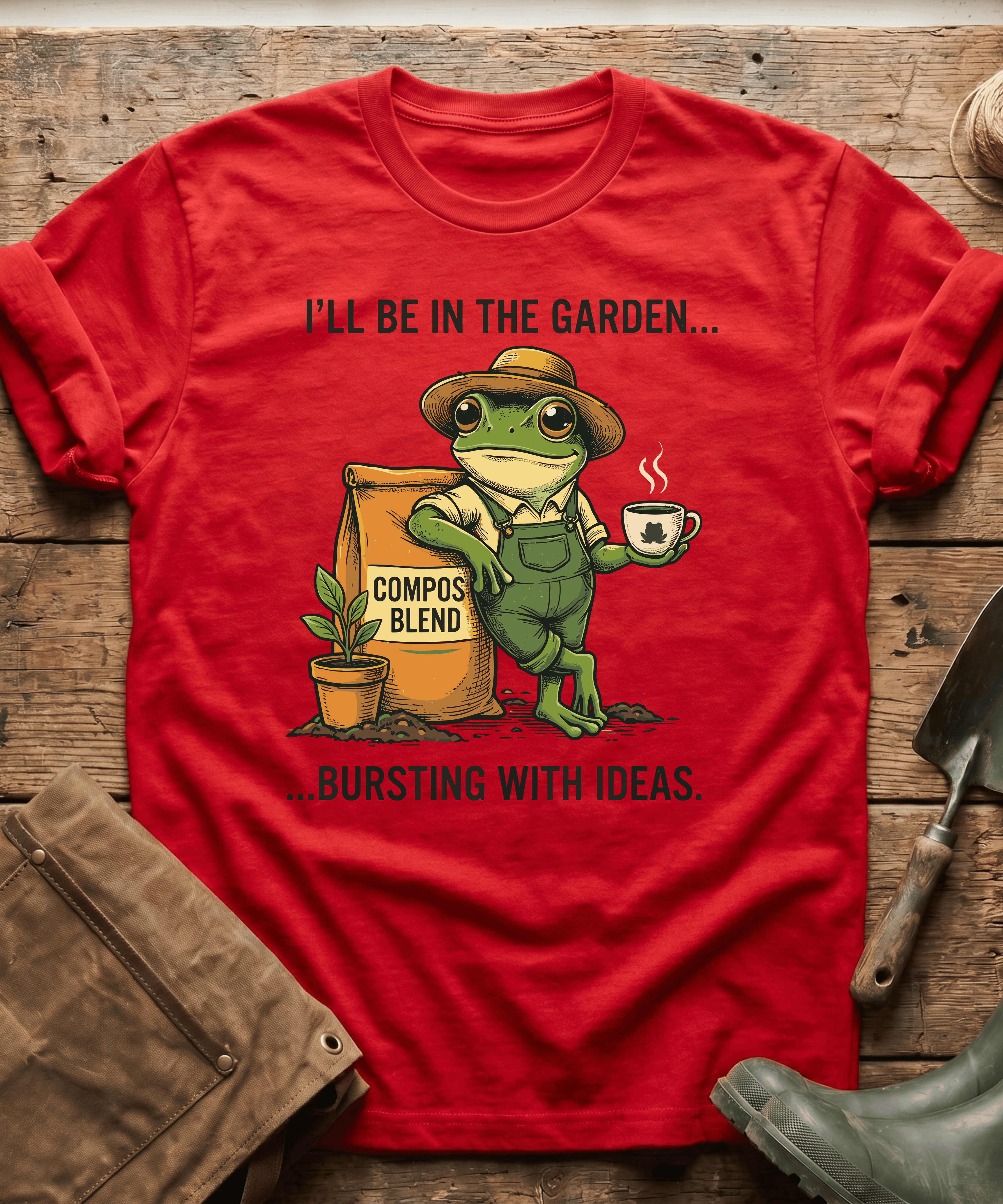 Bursting With Ideas Frog Gardener T-Shirt