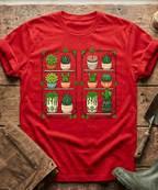 Botanical Houseplants Succulent Shelves T-Shirt