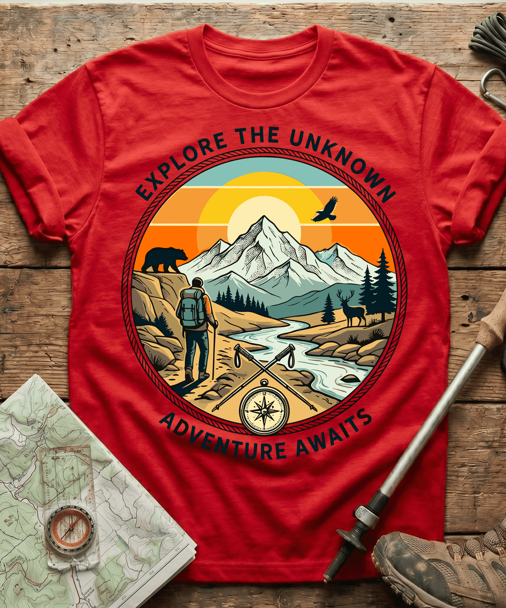 Explore The Unknown Adventure Awaits T-shirt