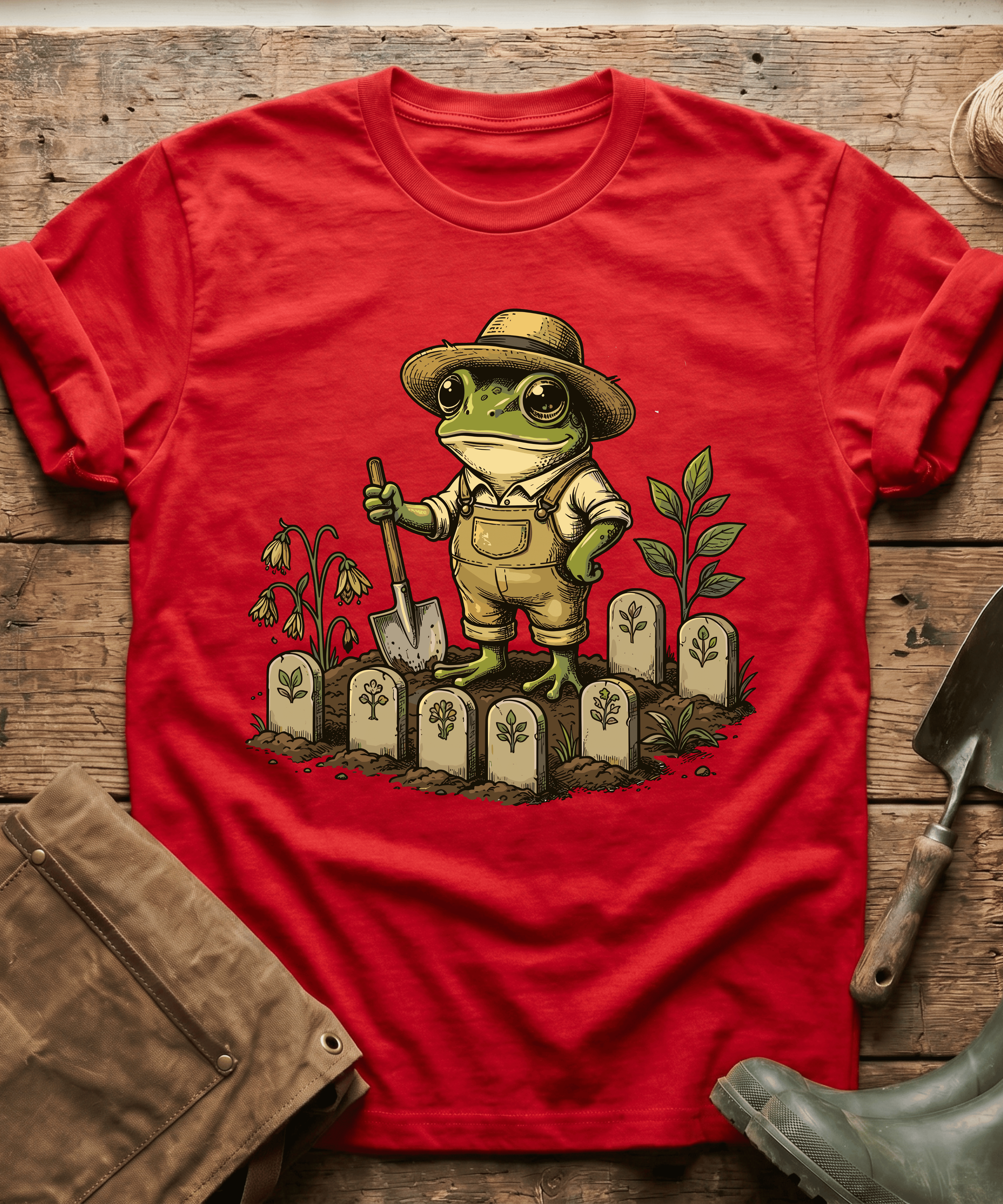 Cute Frog Gardener Sprout Markers T-Shirt