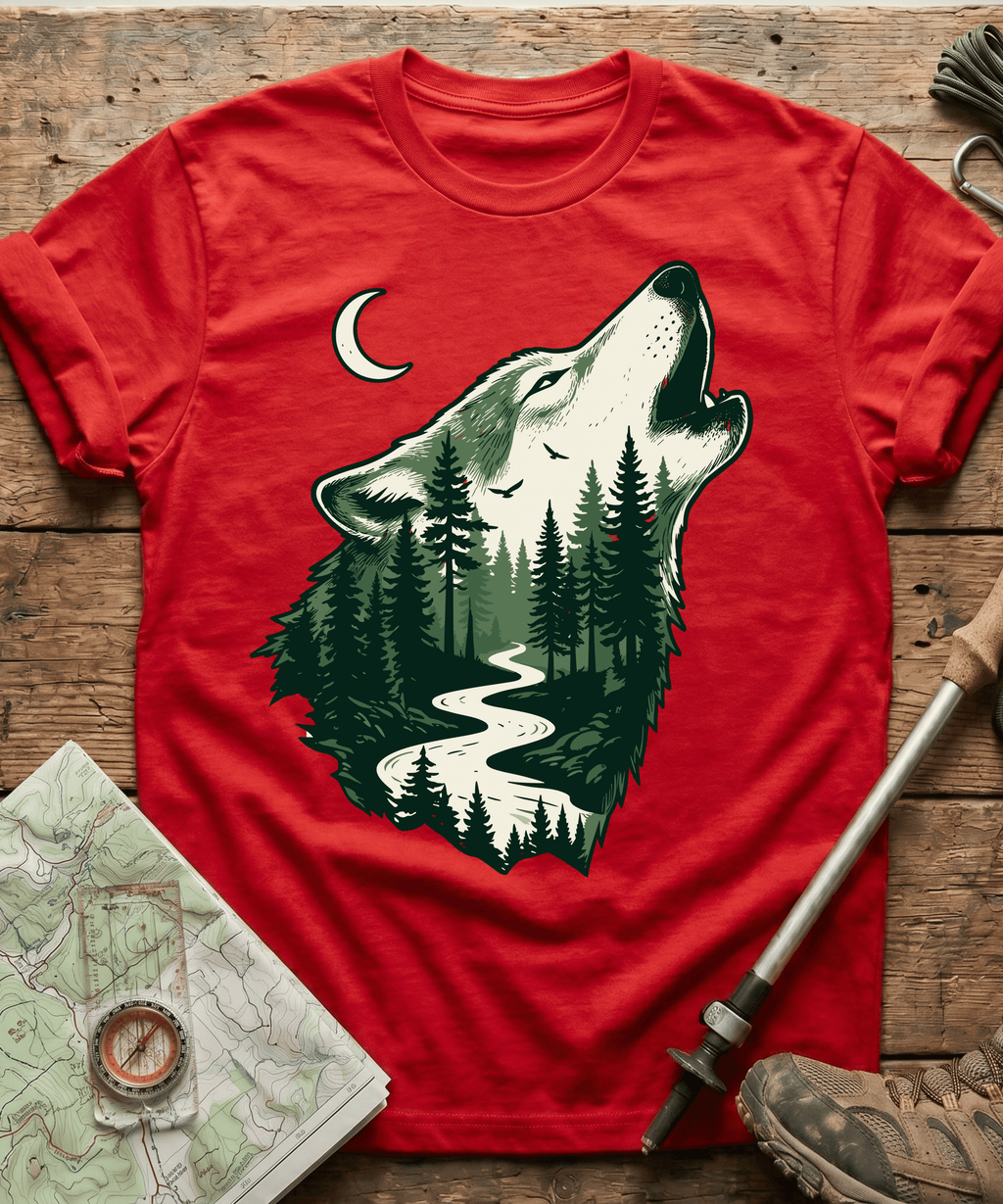Howling Wolf Forest River T-Shirt