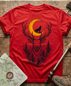 Mystic Night Wolf Moon Stag T-Shirt