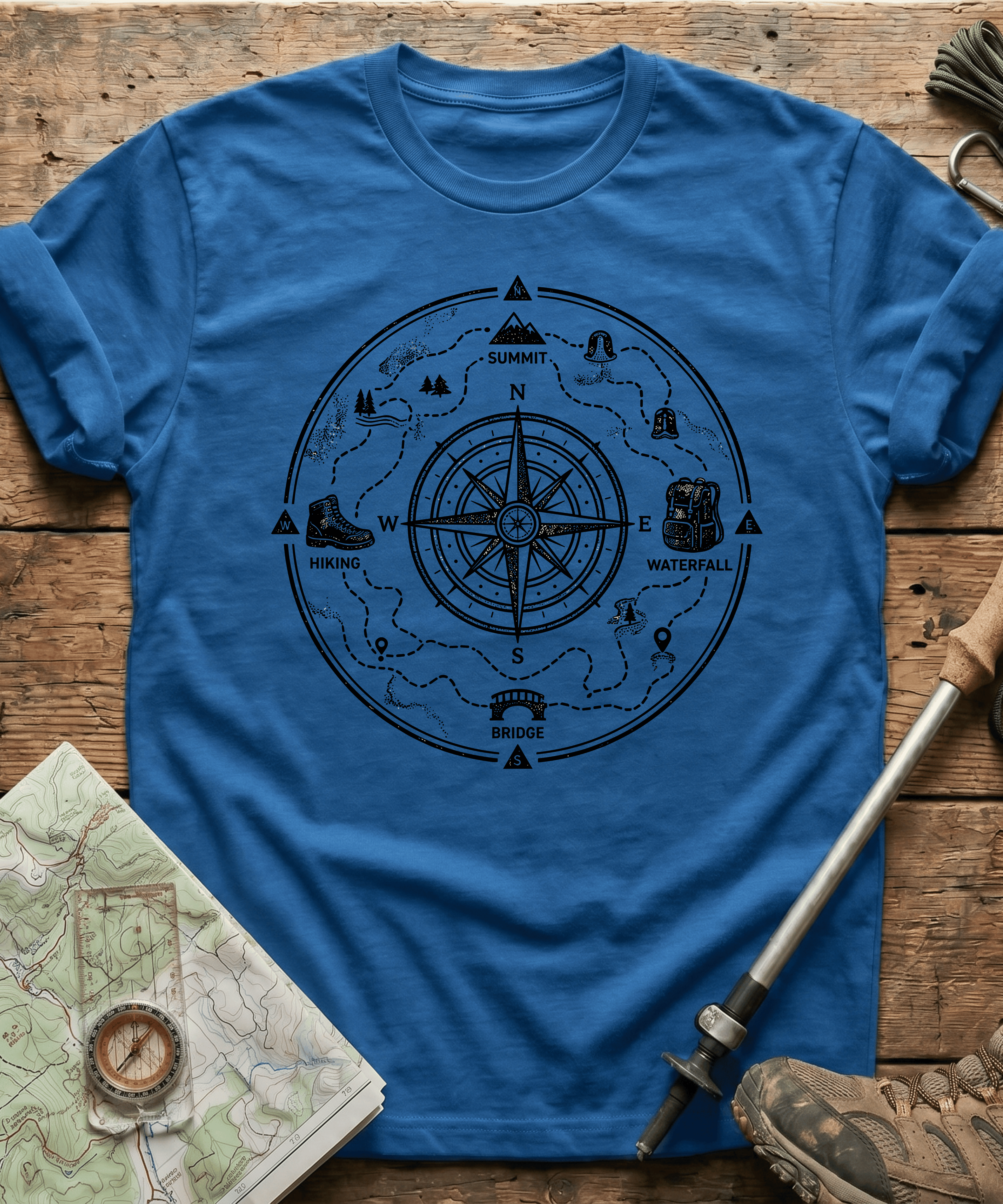 Explorer Compass Blueprint T-Shirt