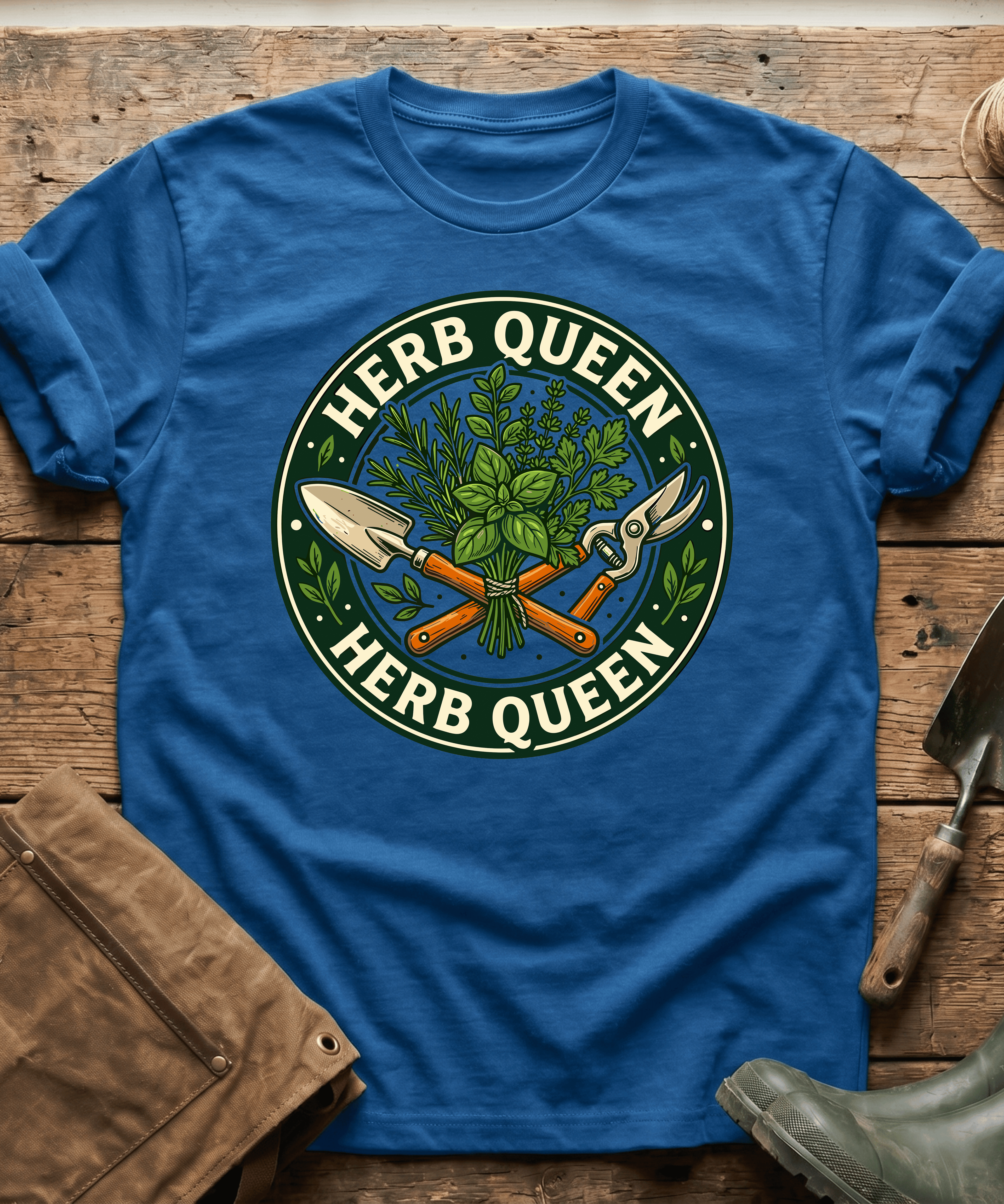 Retro Herb Queen Gardening T-Shirt