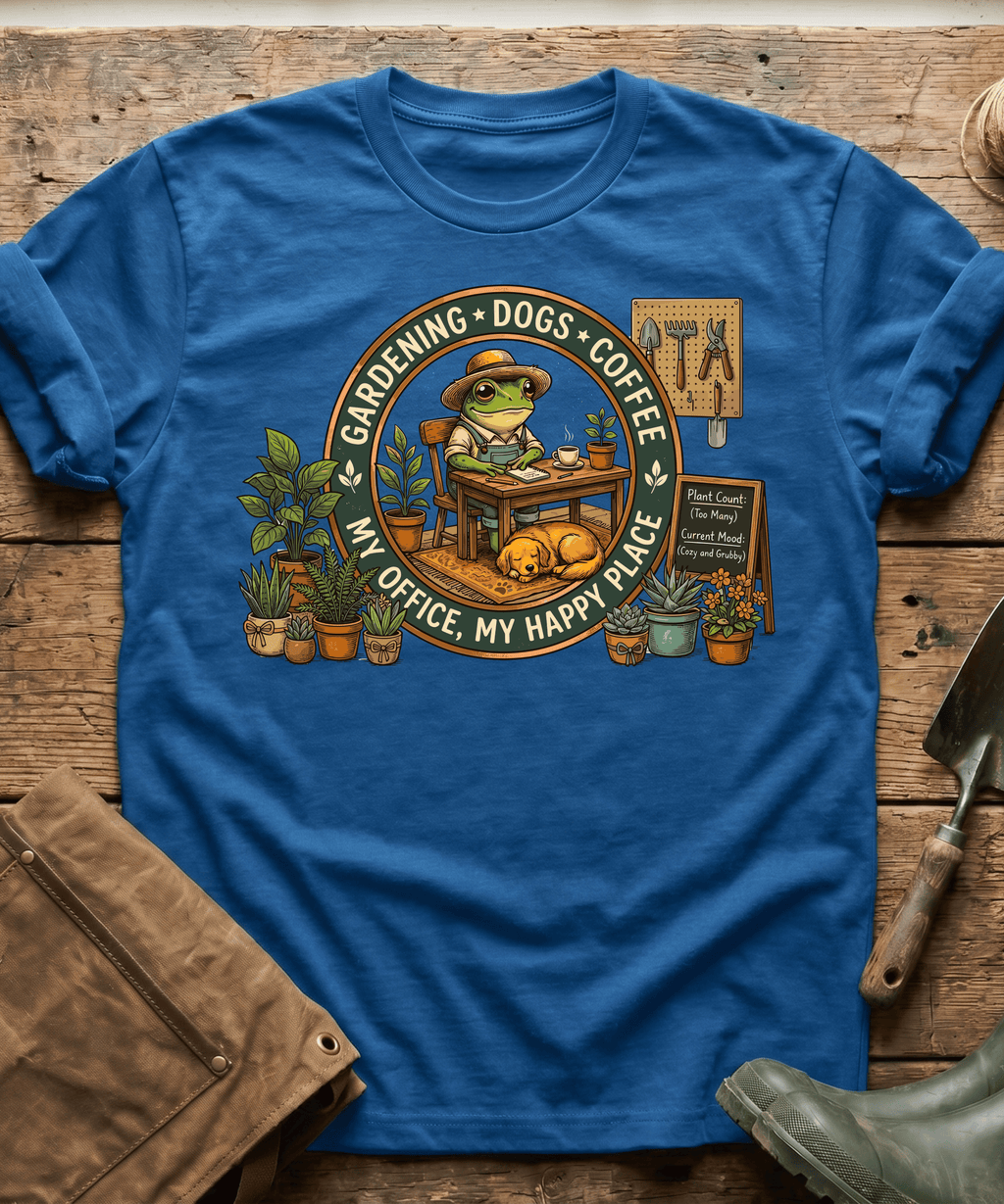 My Office Happy Place Frog & Dog T-Shirt