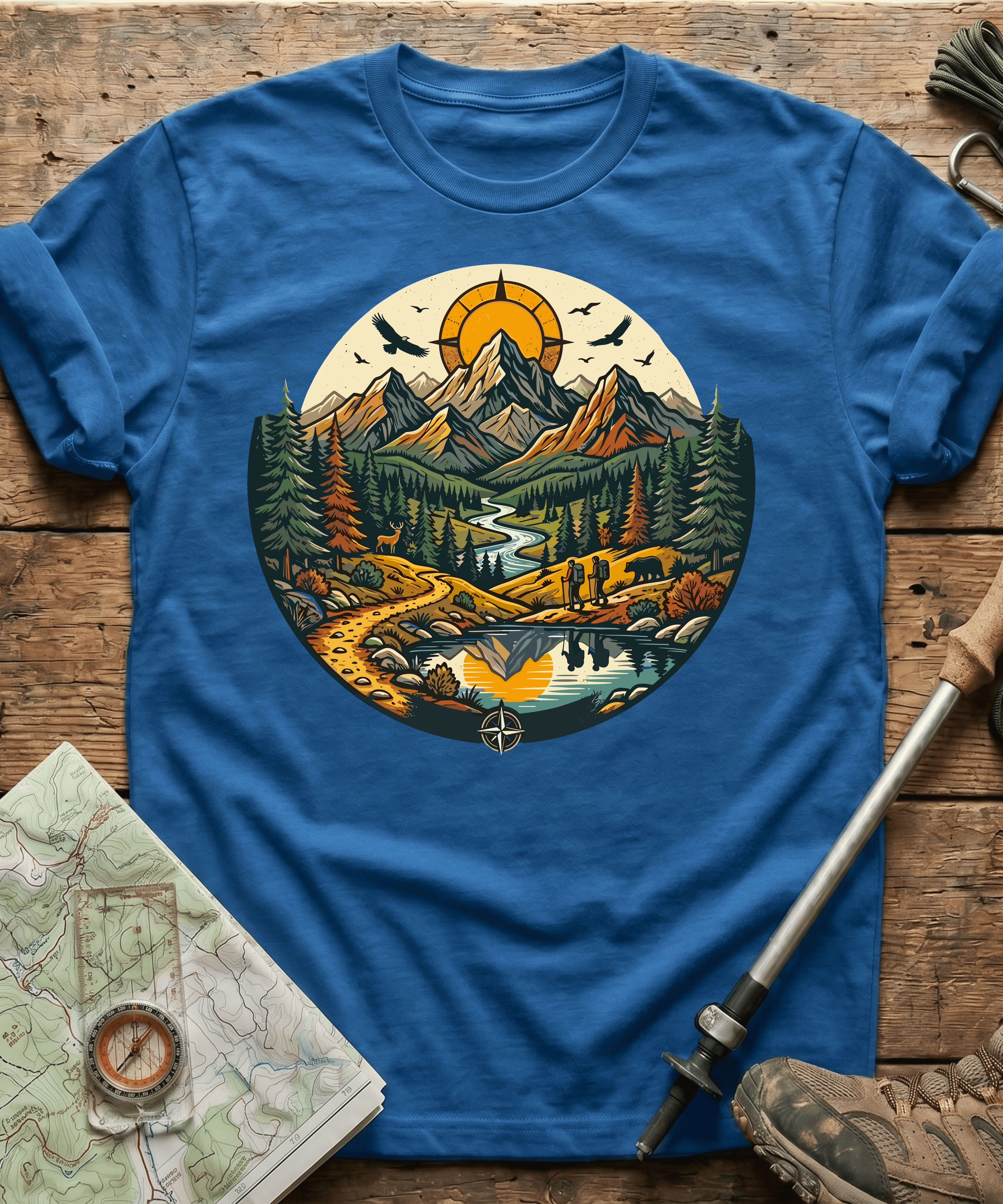 Wilderness Hiking Compass Trails T-Shirt