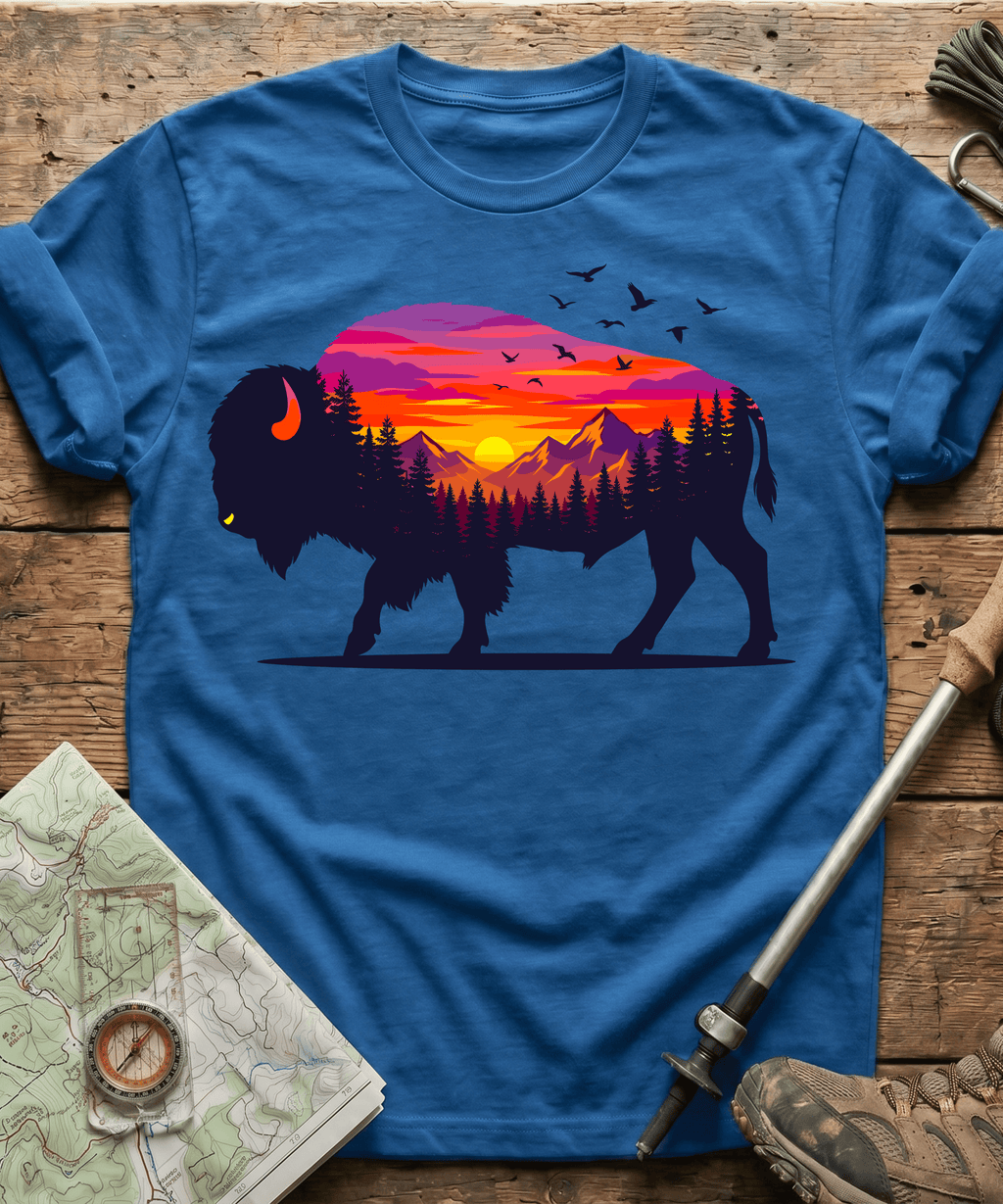 Purple Mountain Bison Sunset T-Shirt