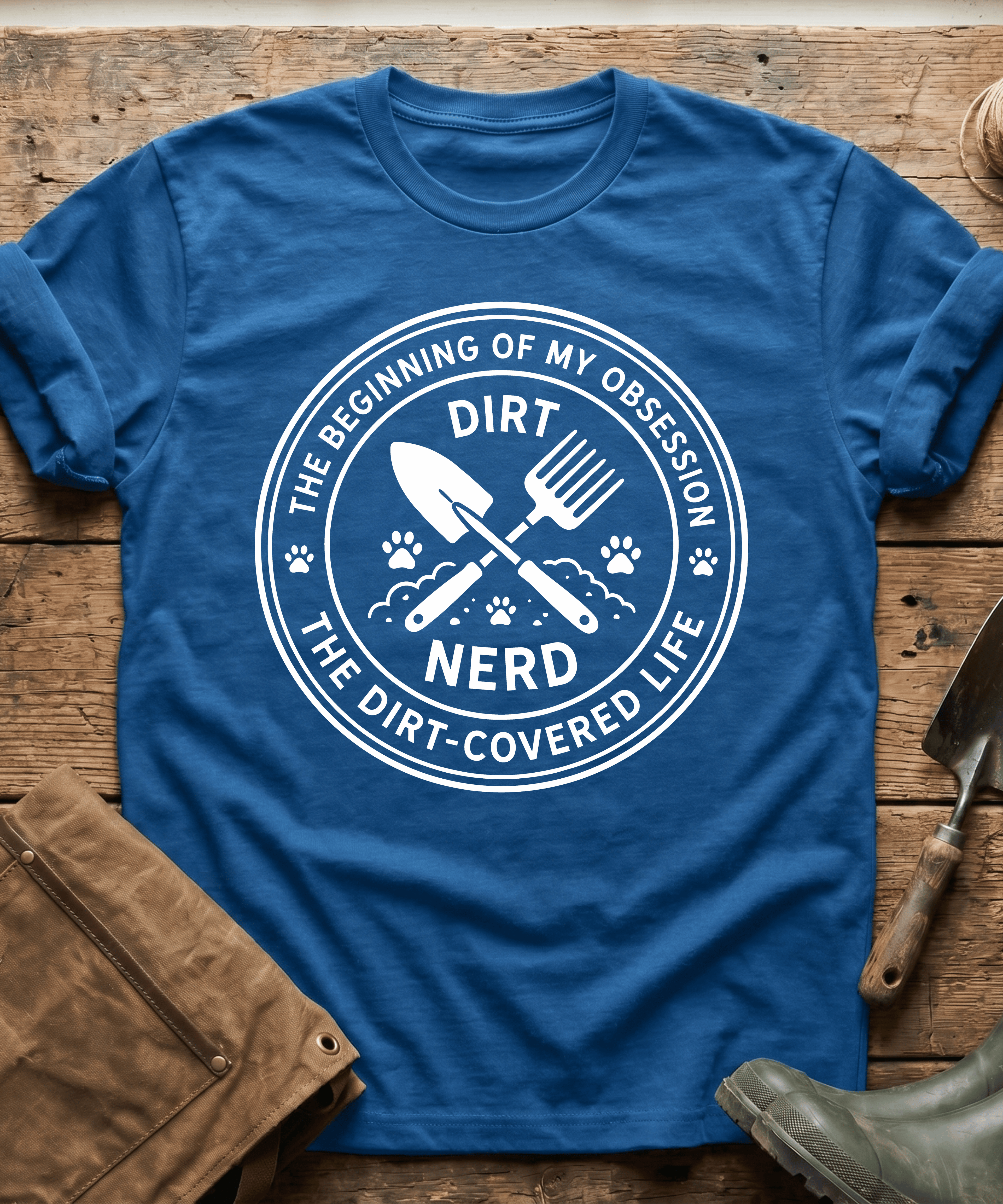The Dirt Covered Life Gardening Emblem T-Shirt