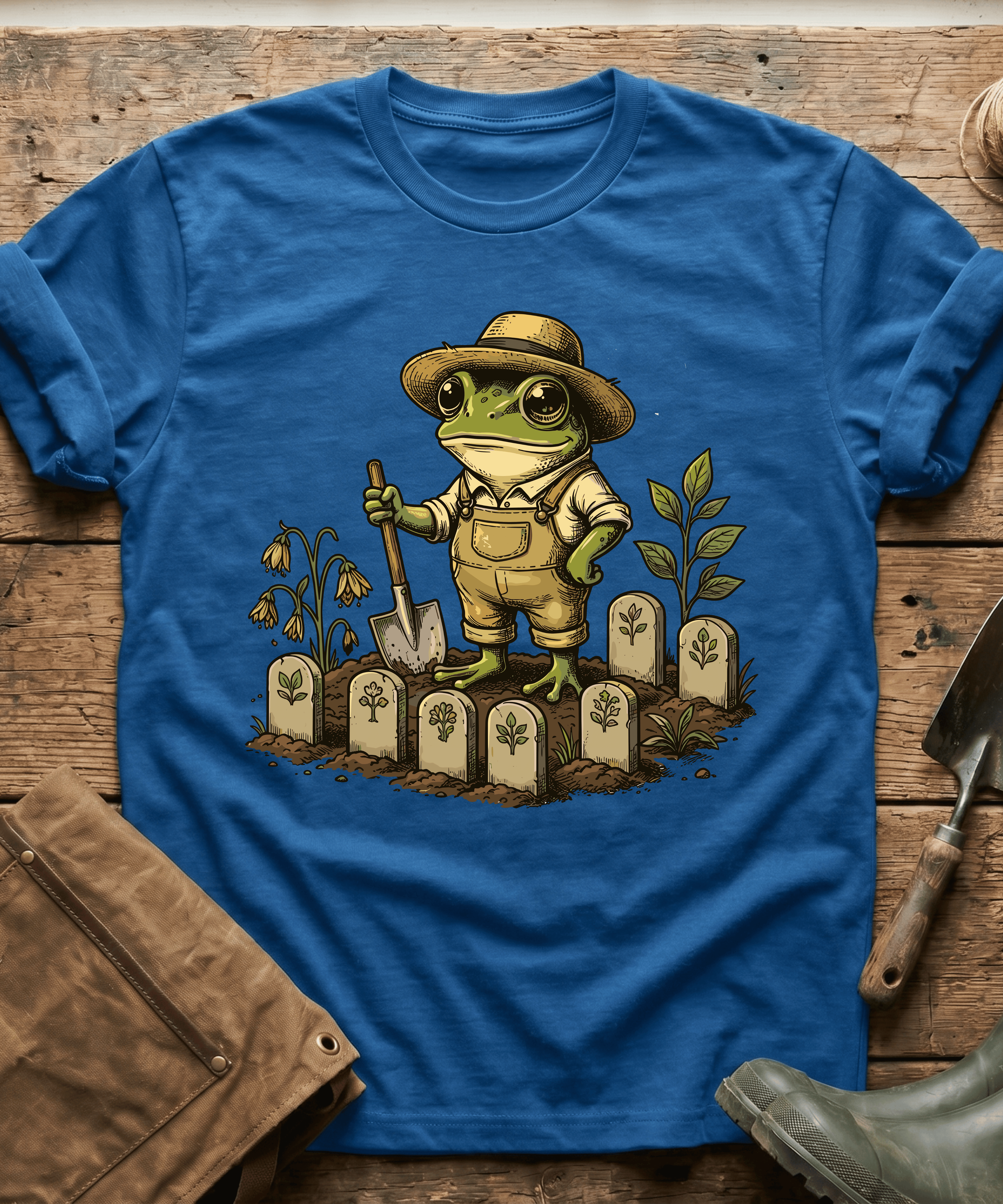 Cute Frog Gardener Sprout Markers T-Shirt