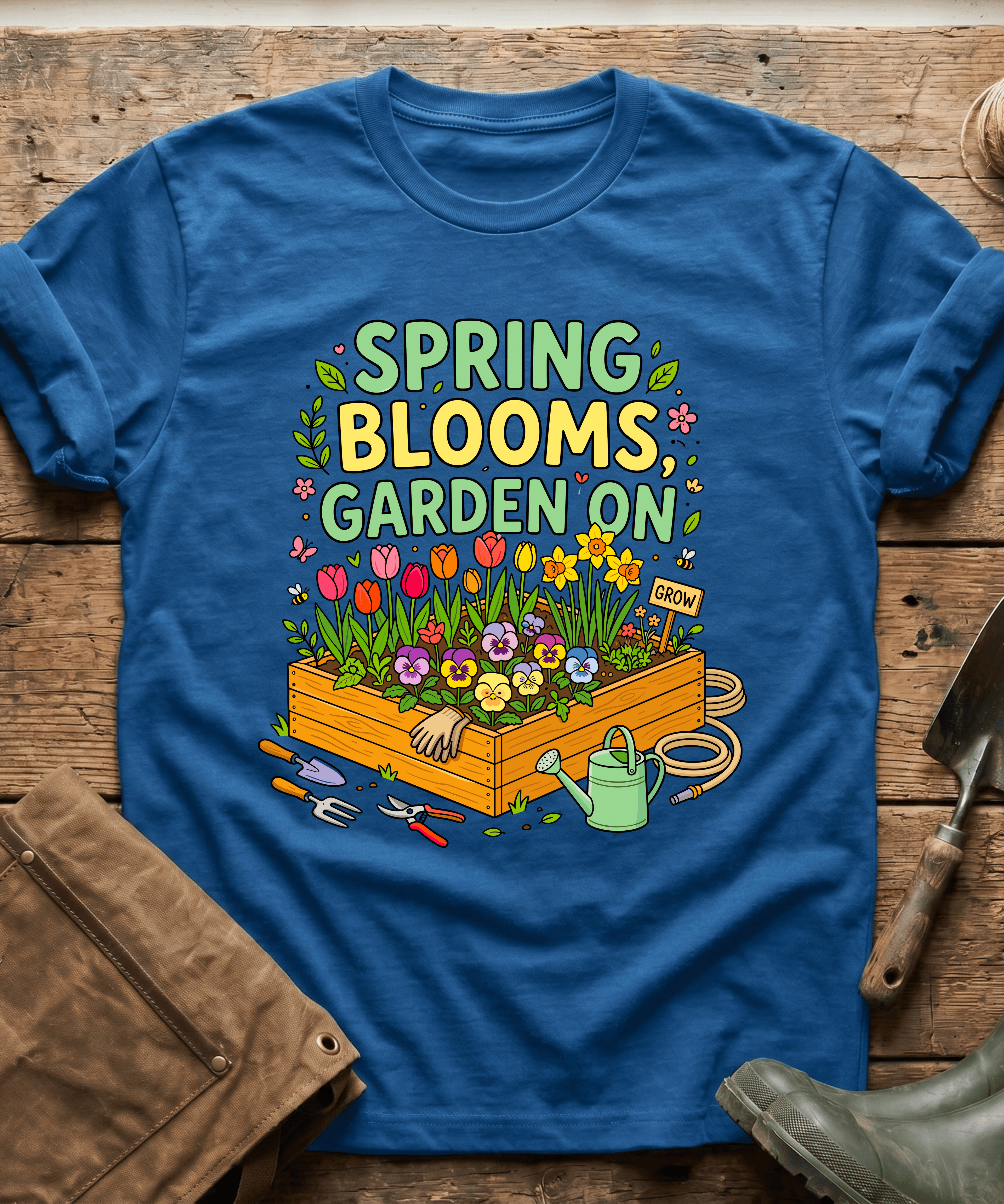 Spring Blooms Garden On T-Shirt