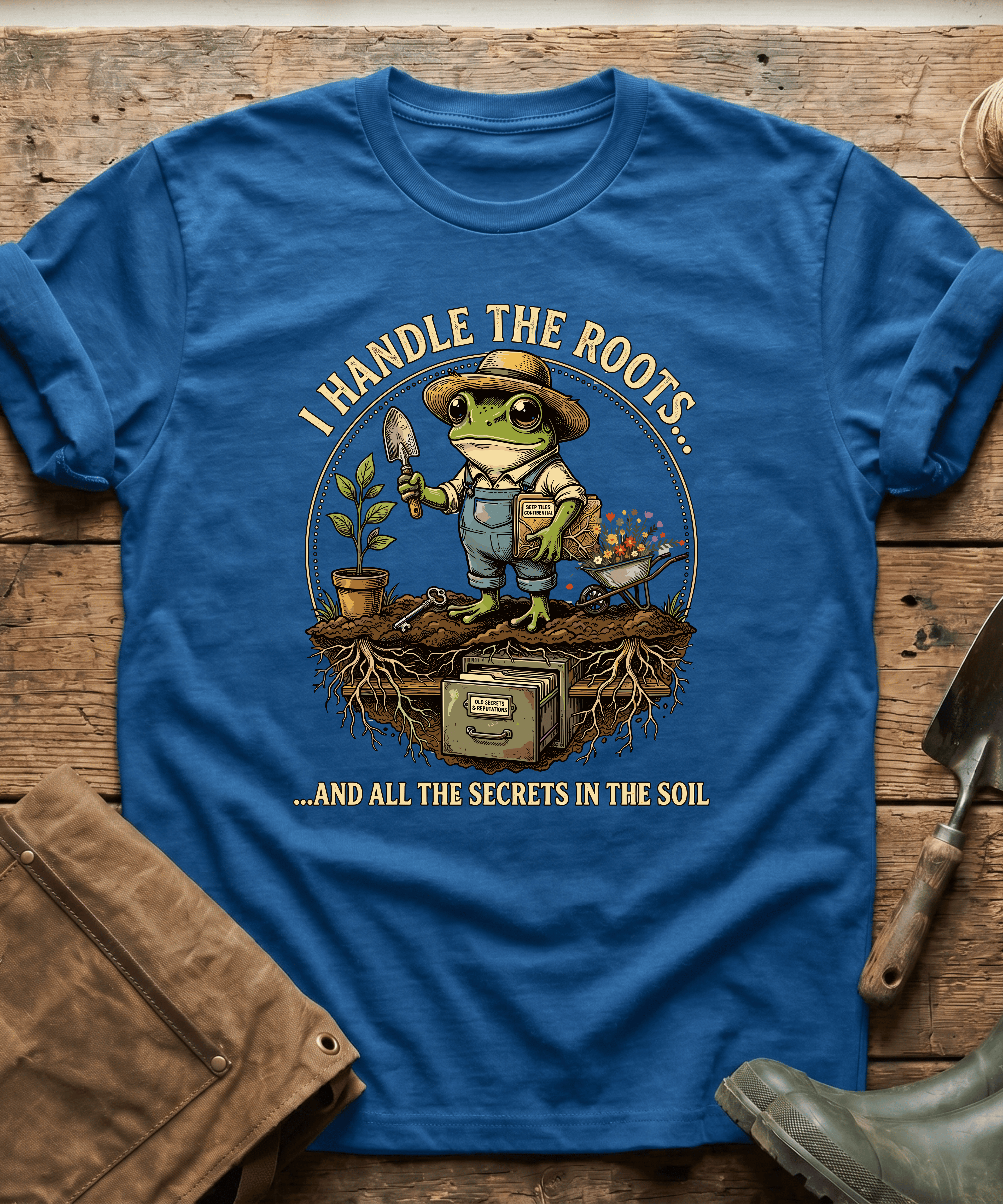 Secrets in the Soil Frog Gardener T-Shirt