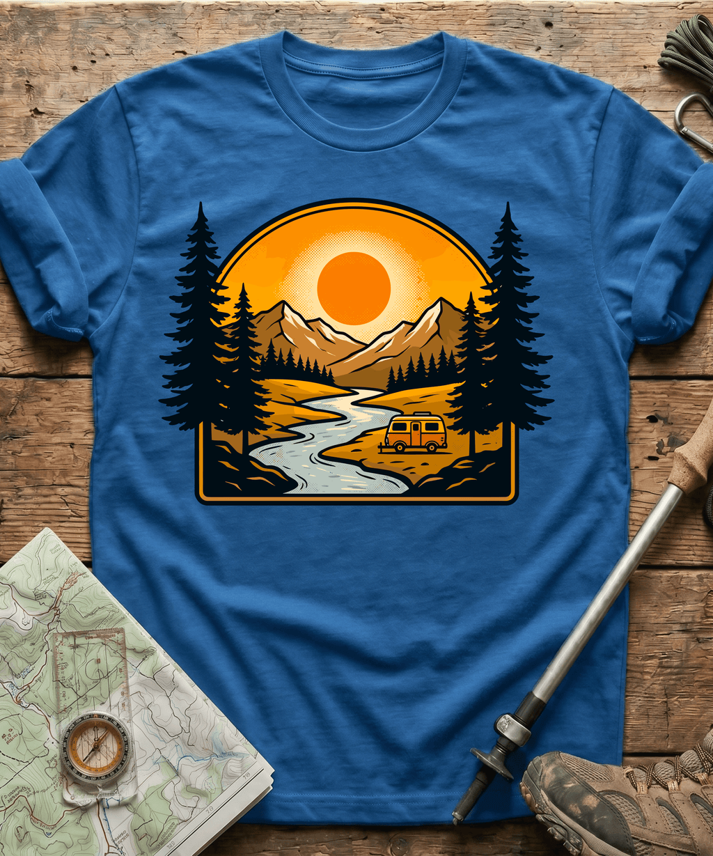 Retro RV Camper Sunset T-Shirt