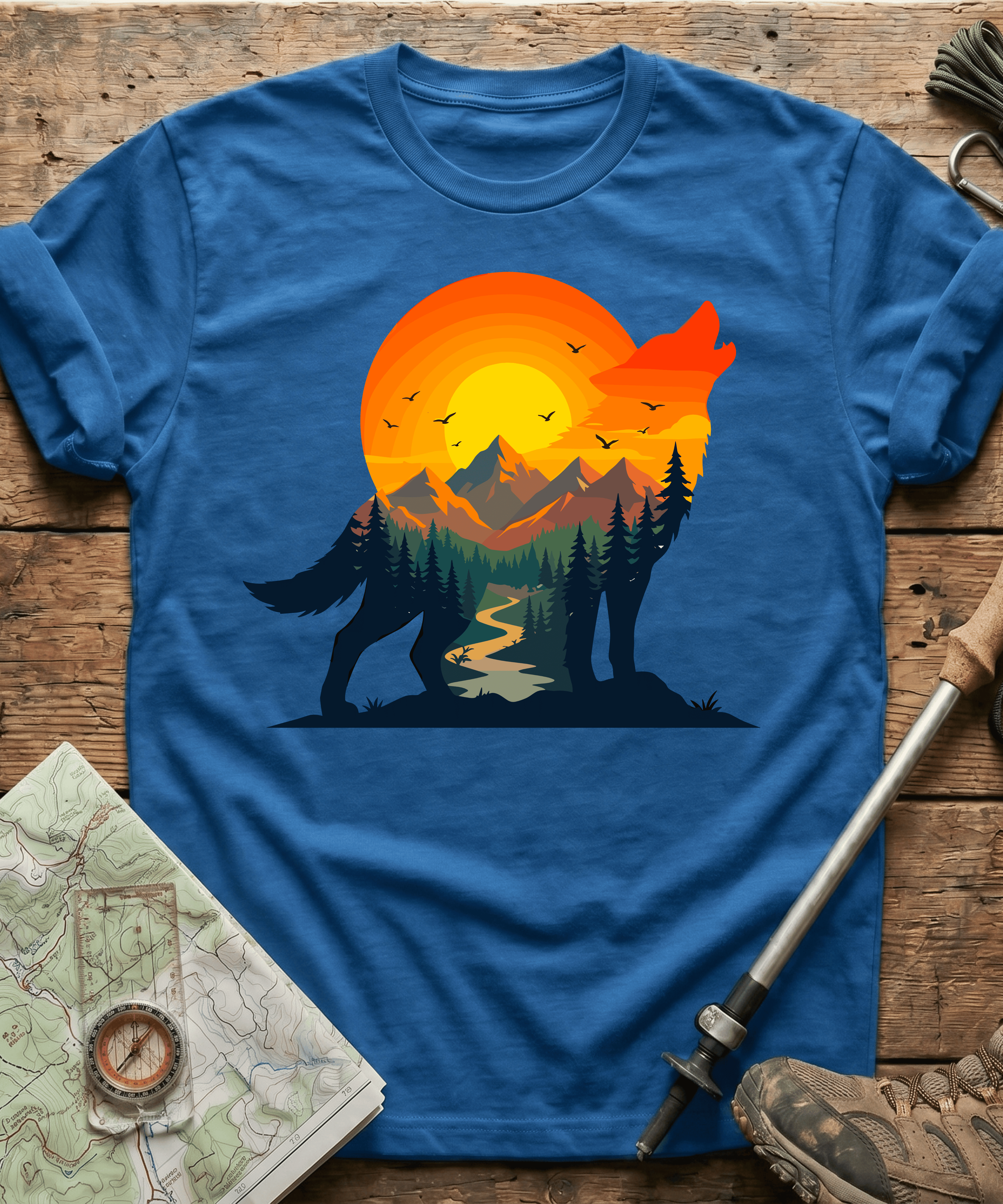 Wilderness Howling Wolf Sunset T-Shirt