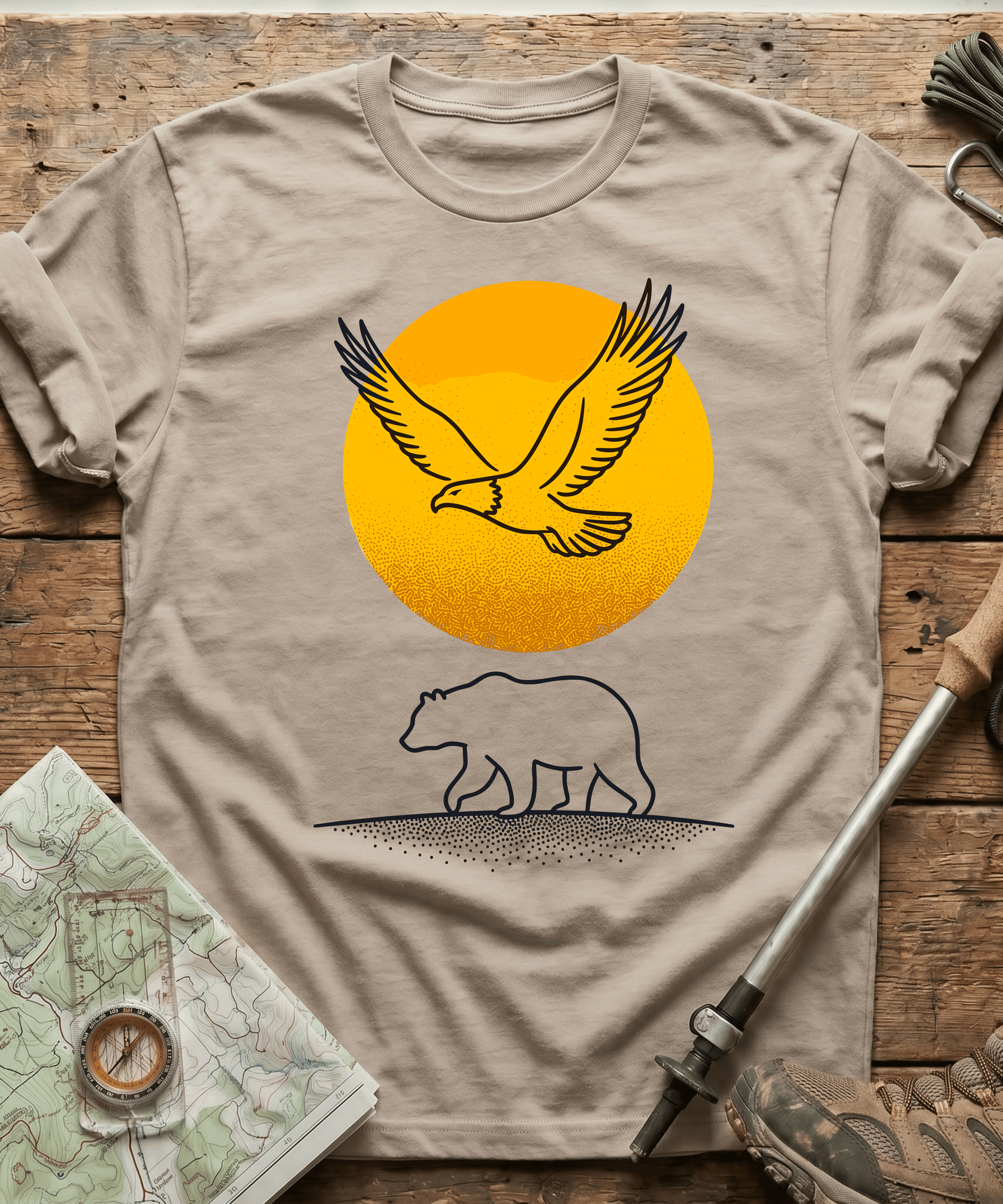 Golden Sun Eagle & Bear T-Shirt