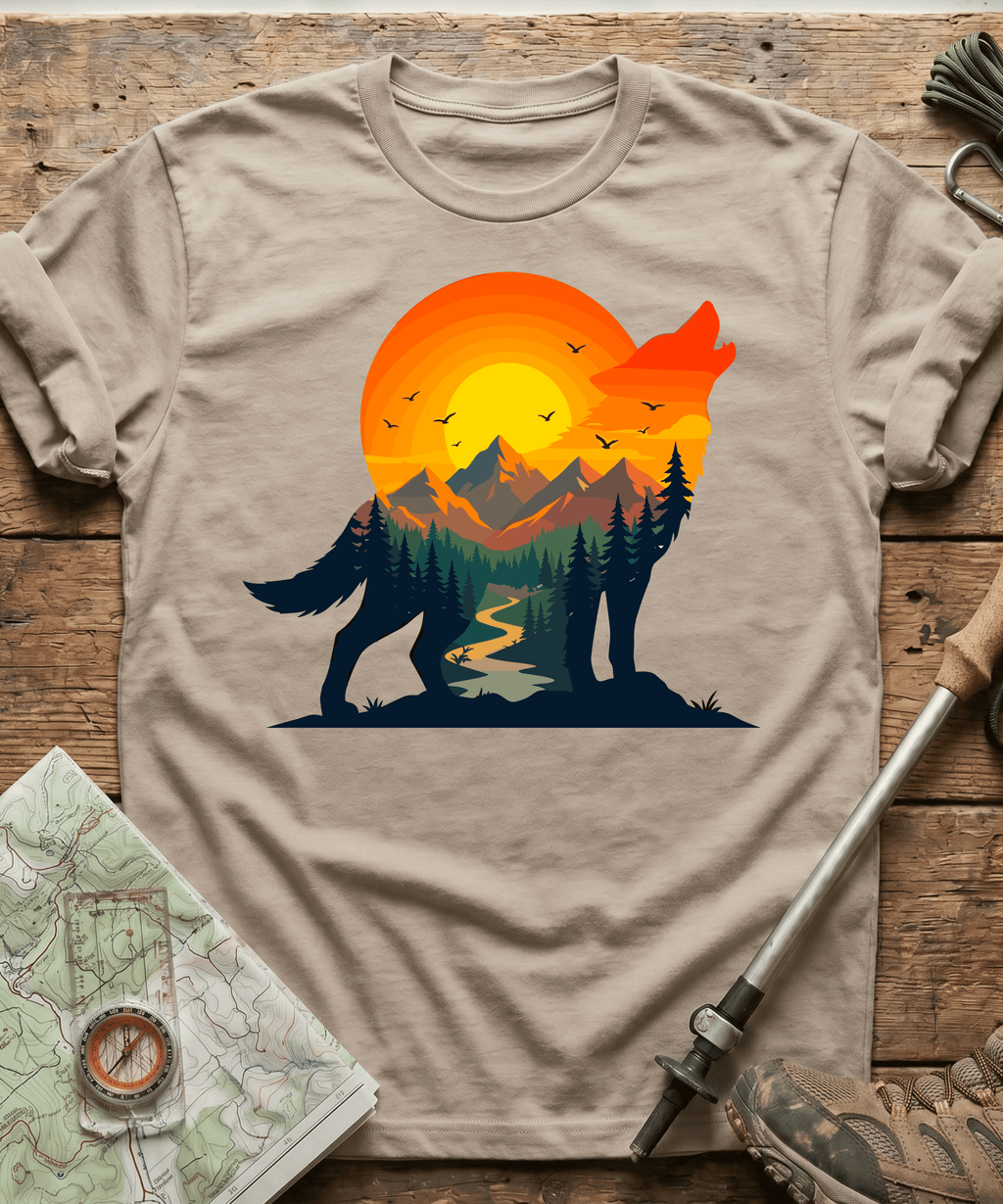 Wilderness Howling Wolf Sunset T-Shirt