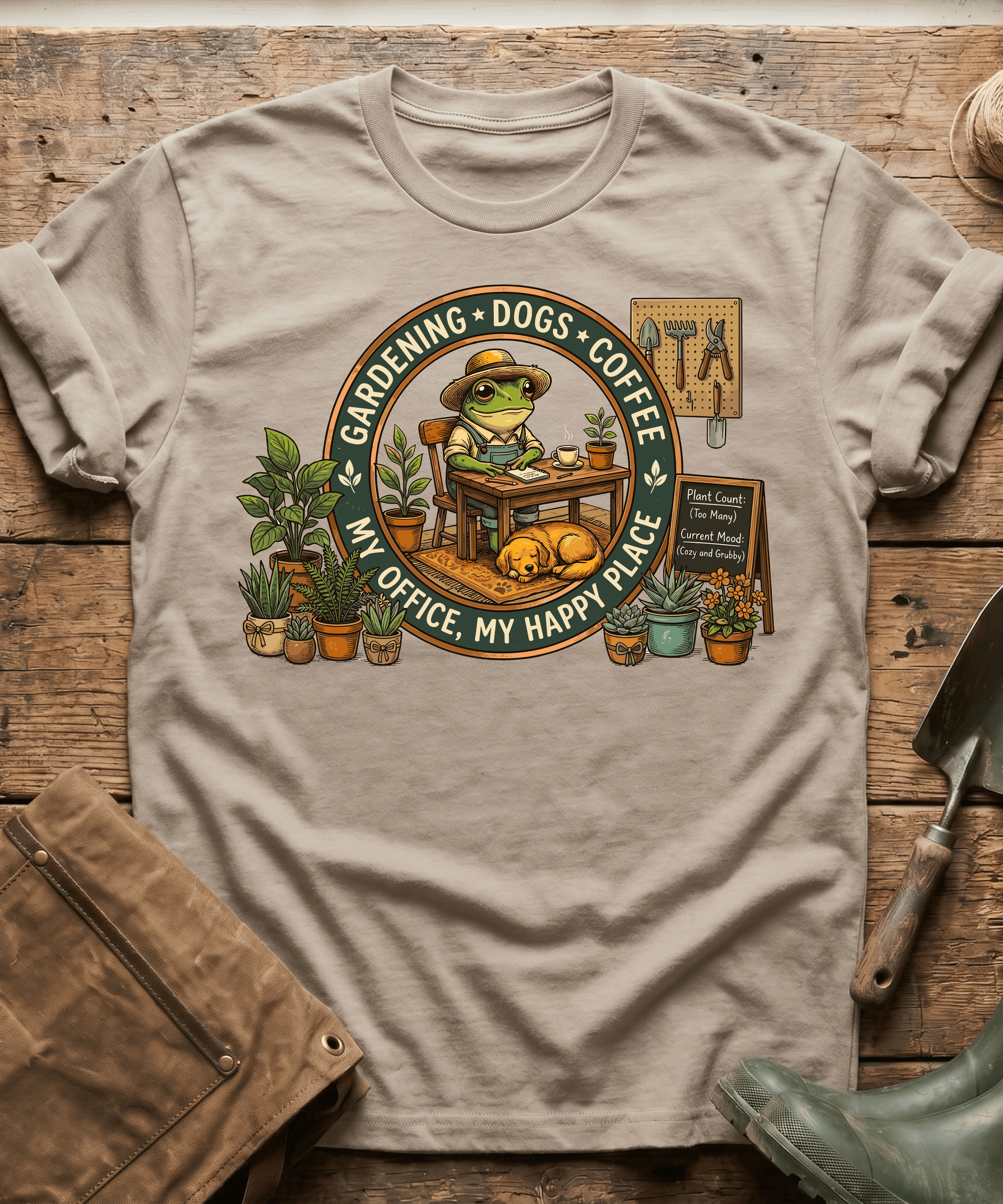 My Office Happy Place Frog & Dog T-Shirt