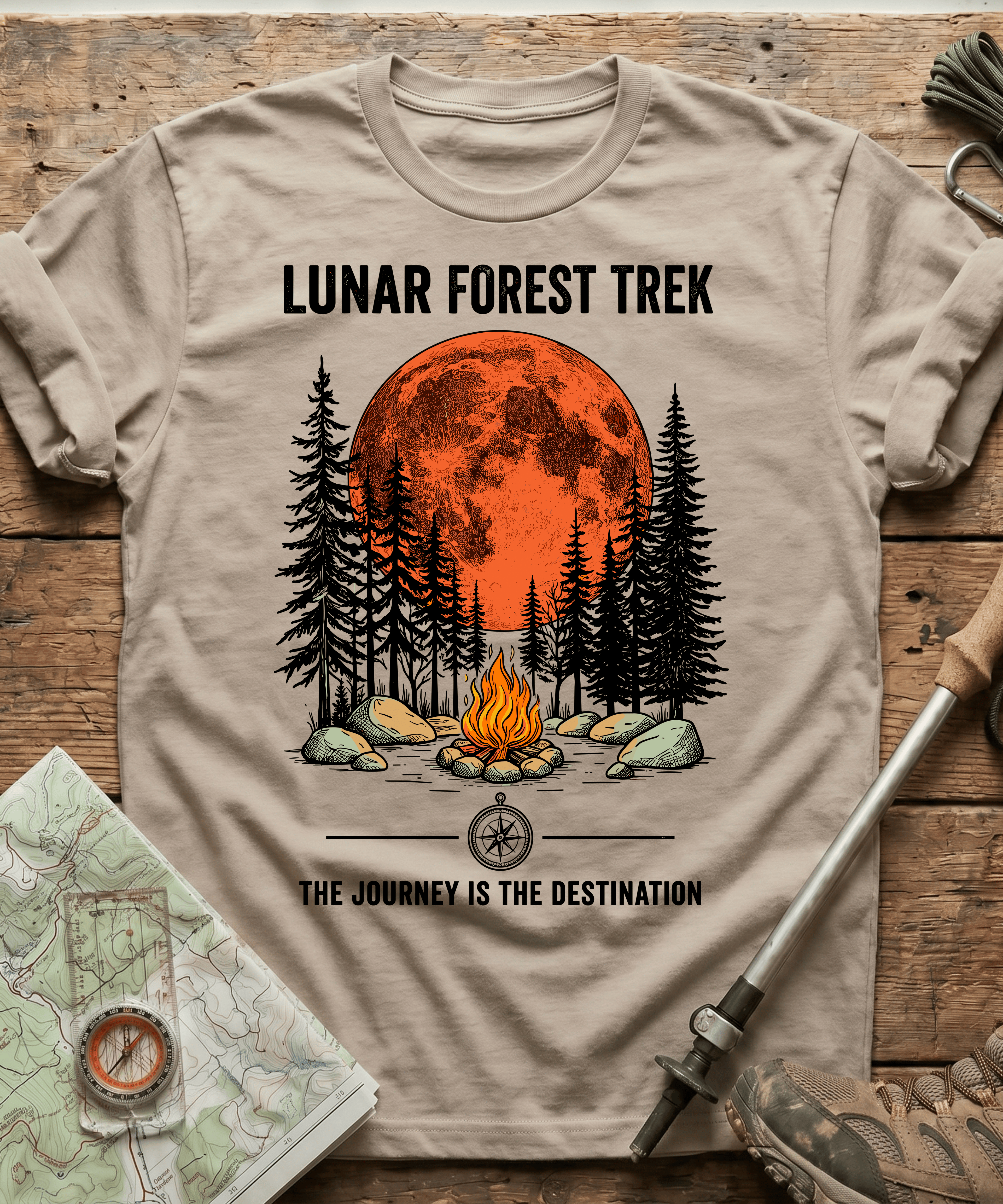 Lunar Forest Trek The Journey Is The Destination T-shirt