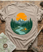 Mountain River Camping Badge T-Shirt