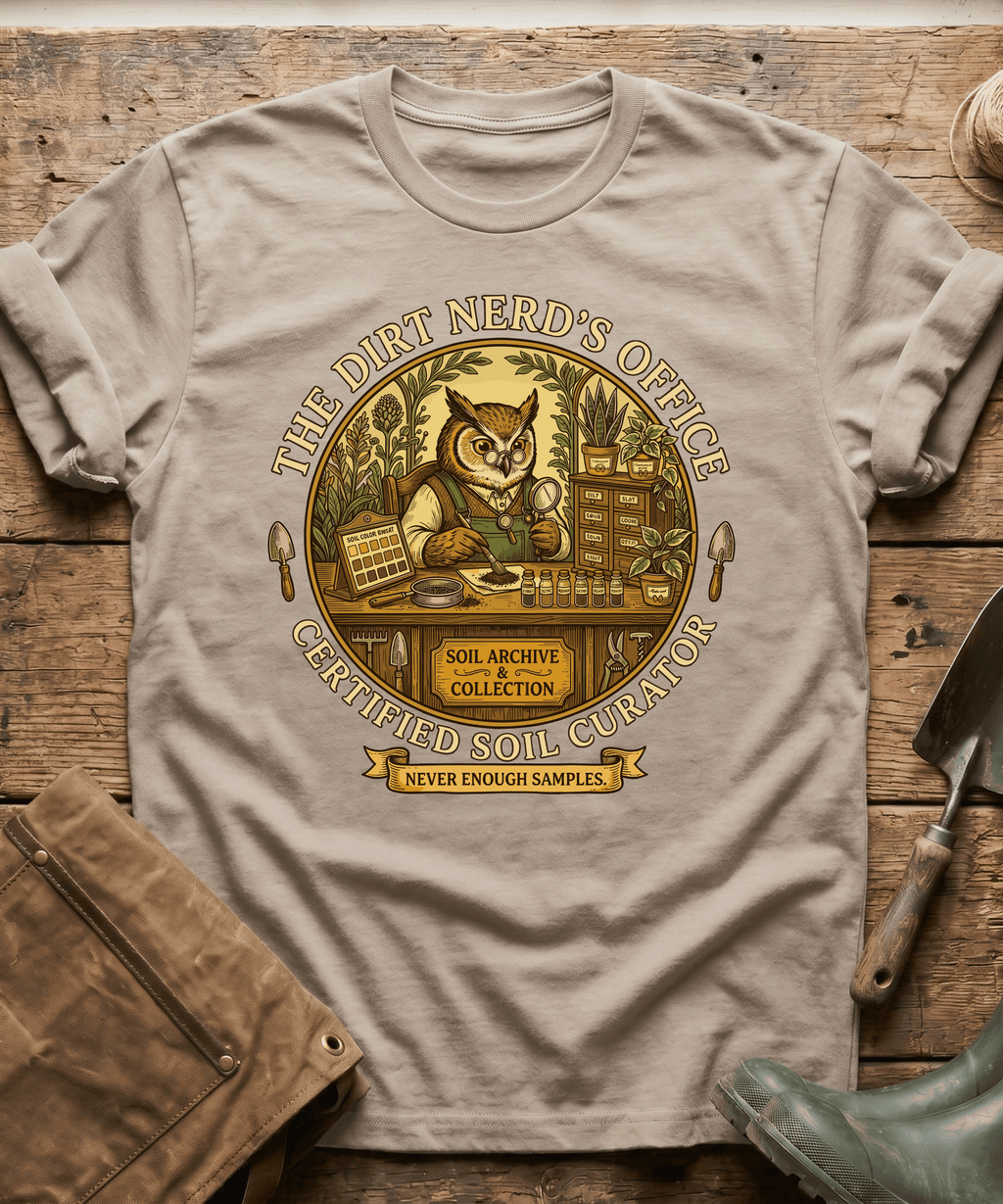 Certified Soil Curator Owl Office T-Shirt