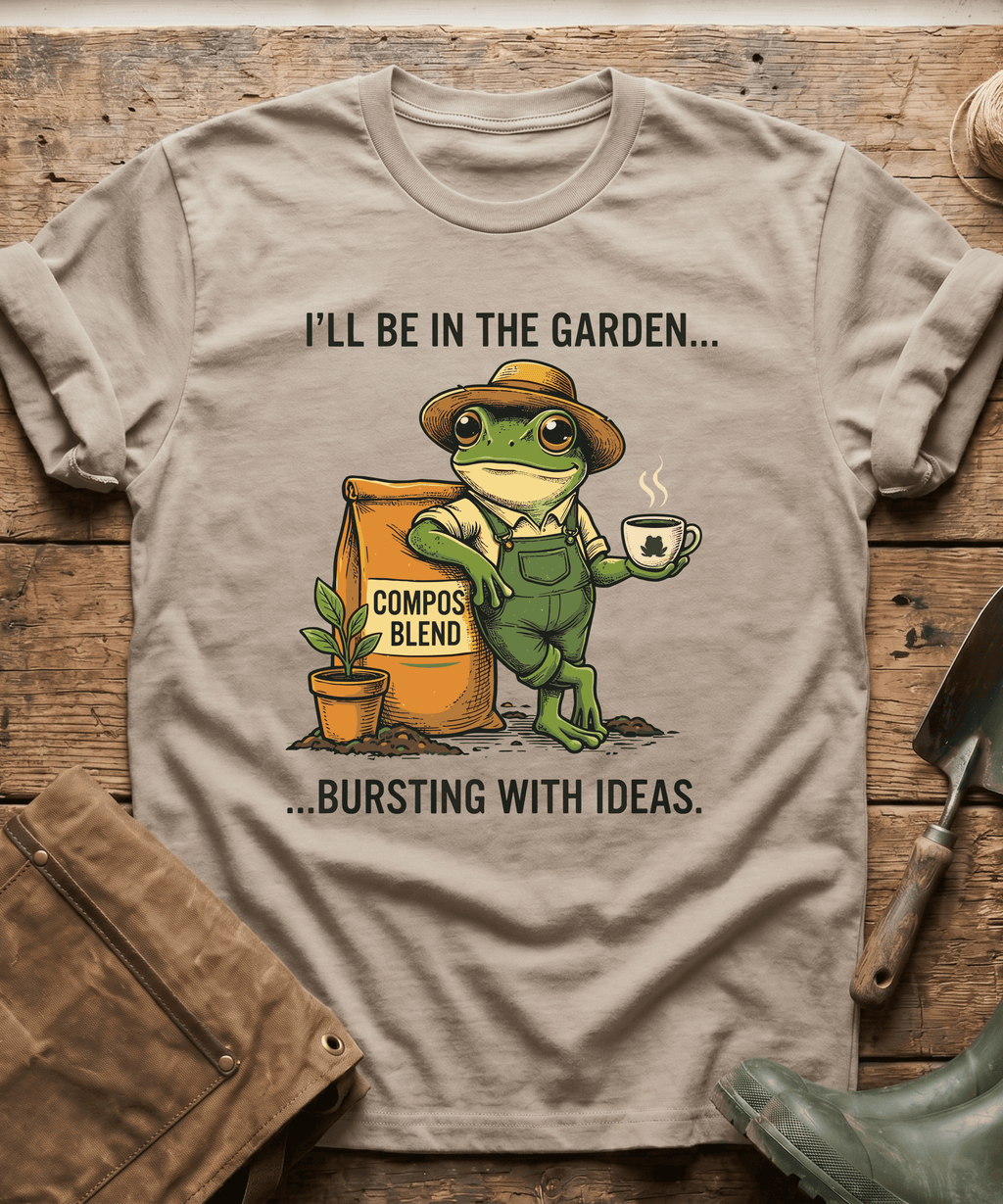 Bursting With Ideas Frog Gardener T-Shirt