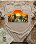 Wild Triptych Wolf Bear Salmon T-Shirt