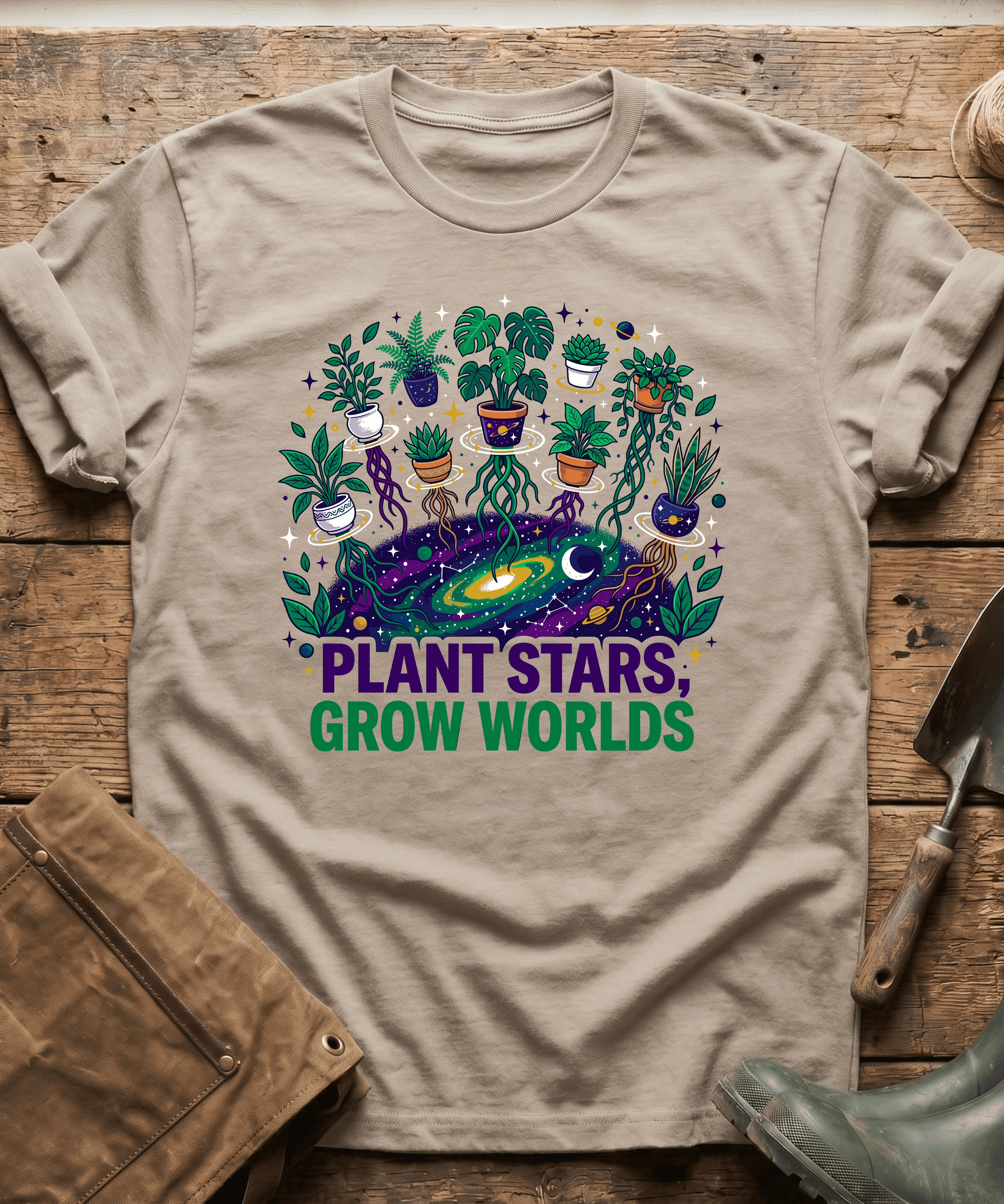 Plant Stars Grow Worlds Space Plants T-Shirt