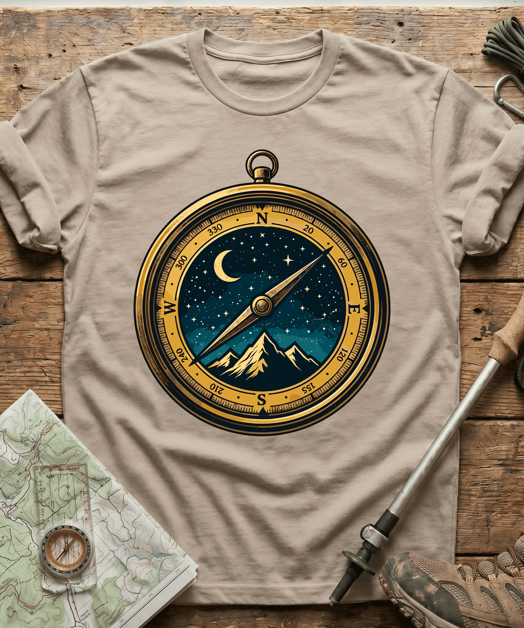 Starry Night Mountain Compass T-Shirt