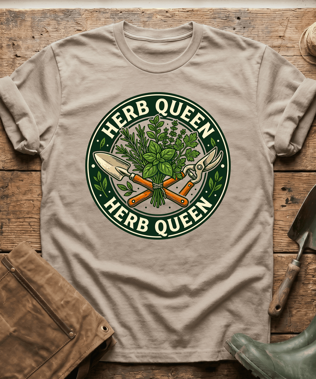 Retro Herb Queen Gardening T-Shirt