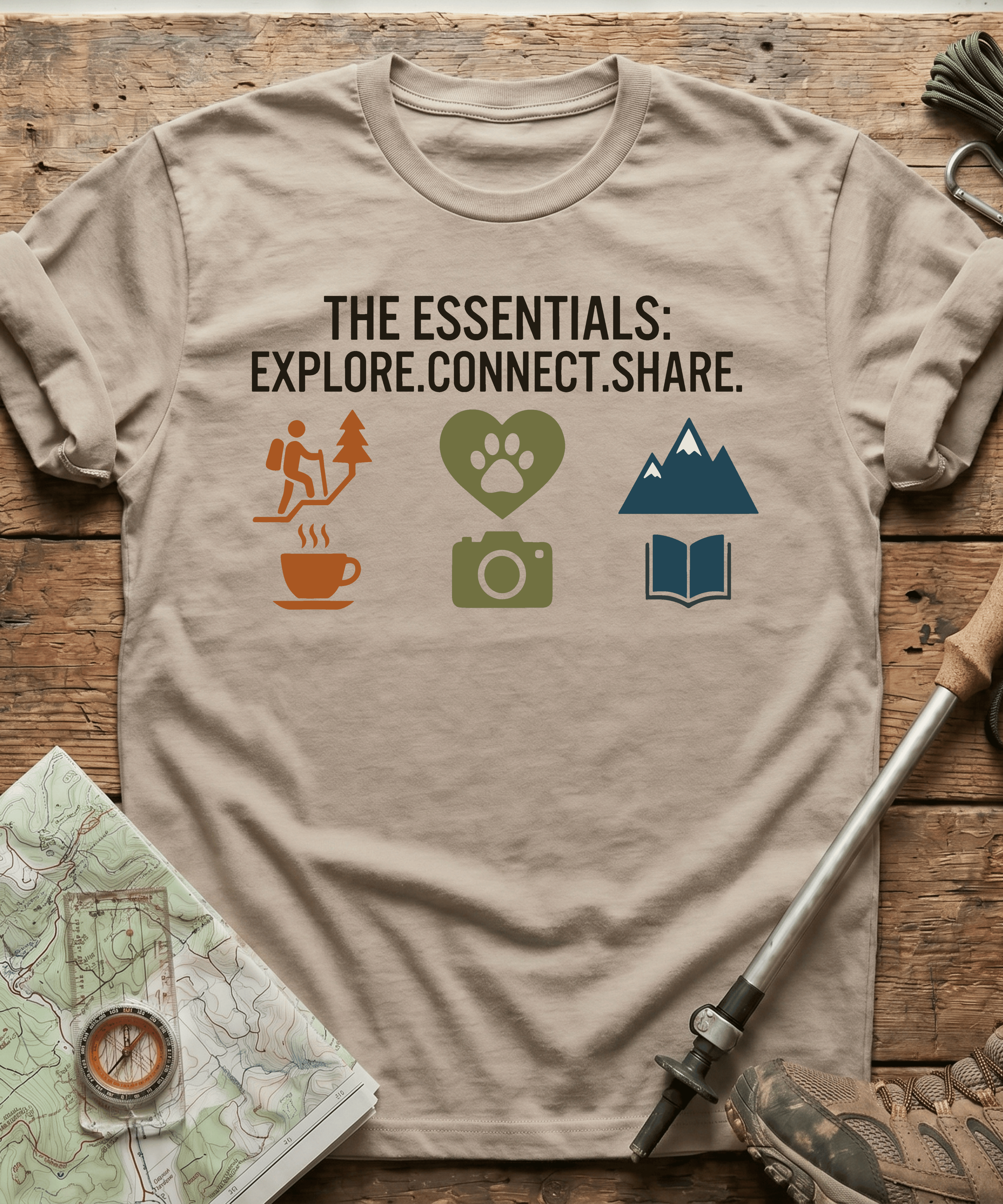 The Essentials: Explore Connect Share T-shirt