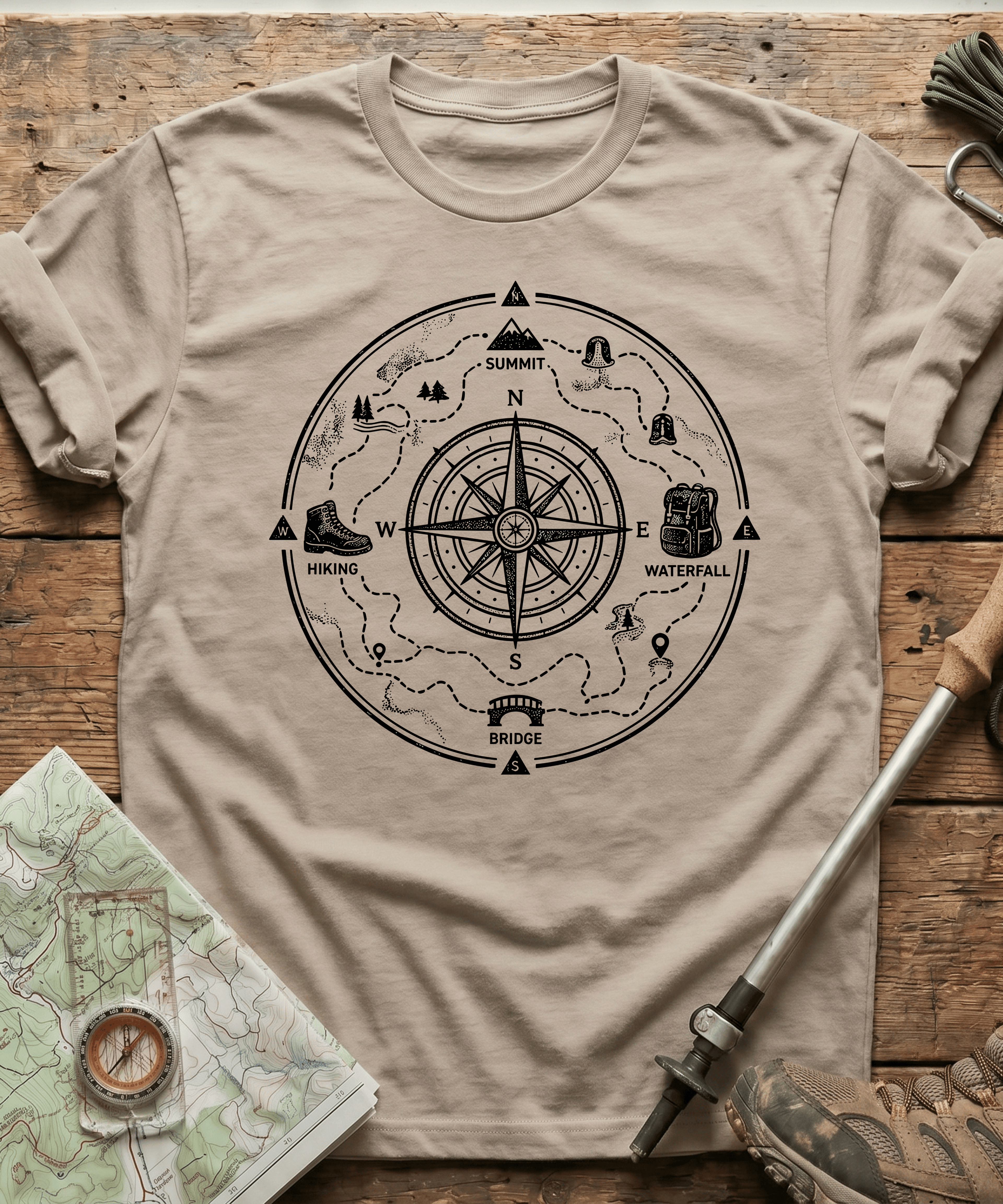 Explorer Compass Blueprint T-Shirt