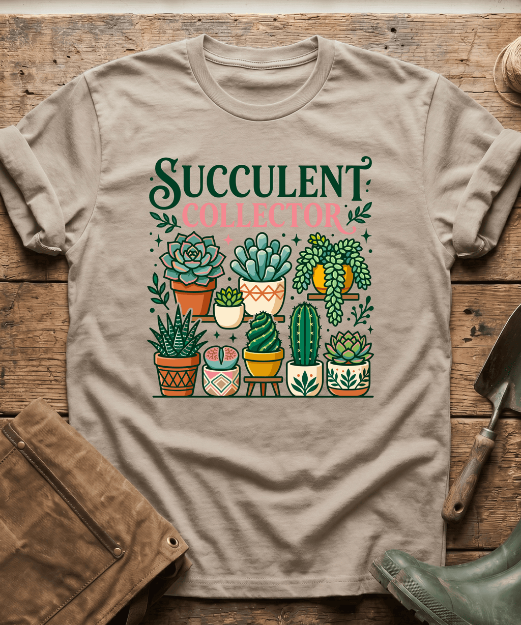 Botanical Succulent Collector Display T-Shirt