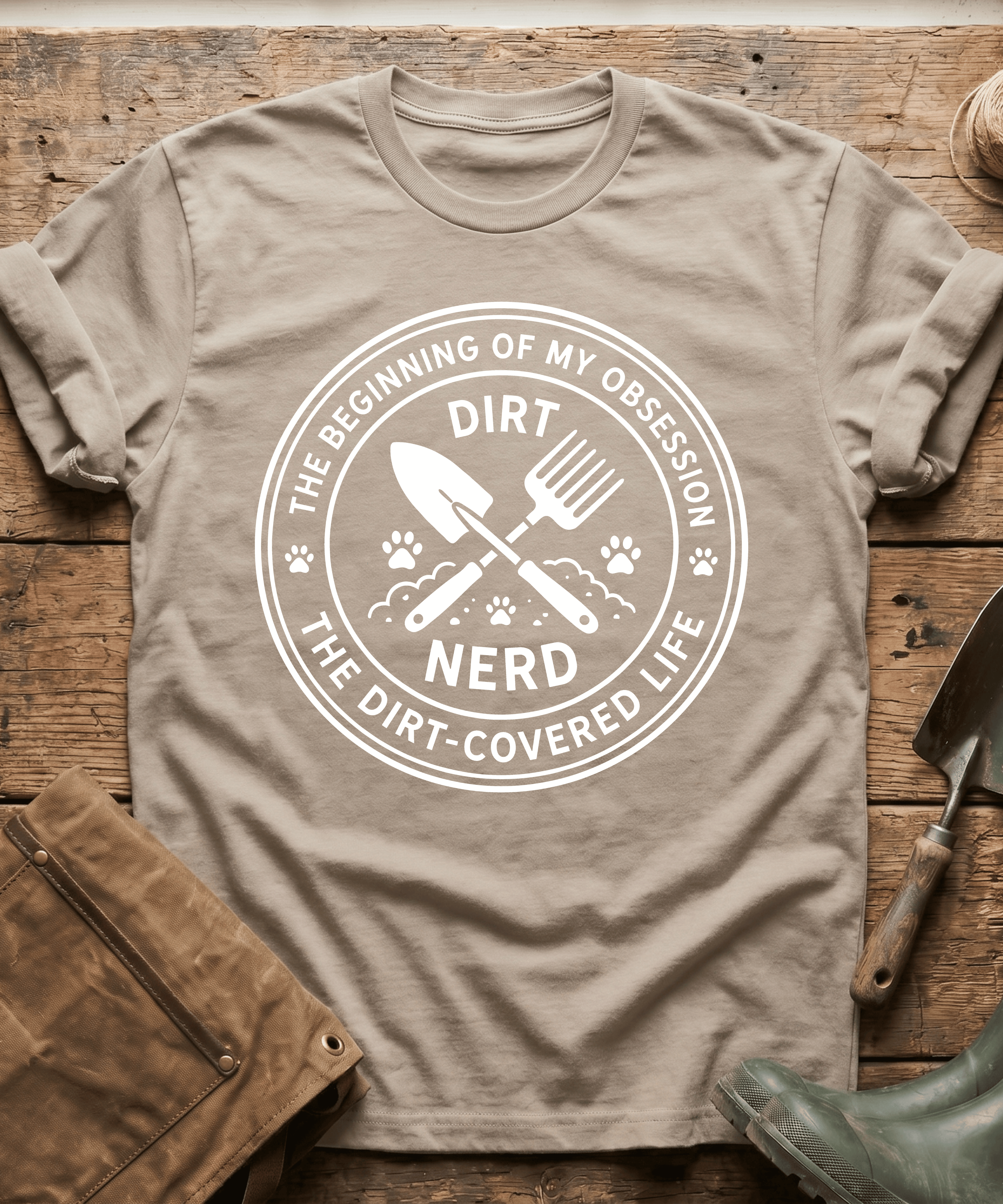 The Dirt Covered Life Gardening Emblem T-Shirt
