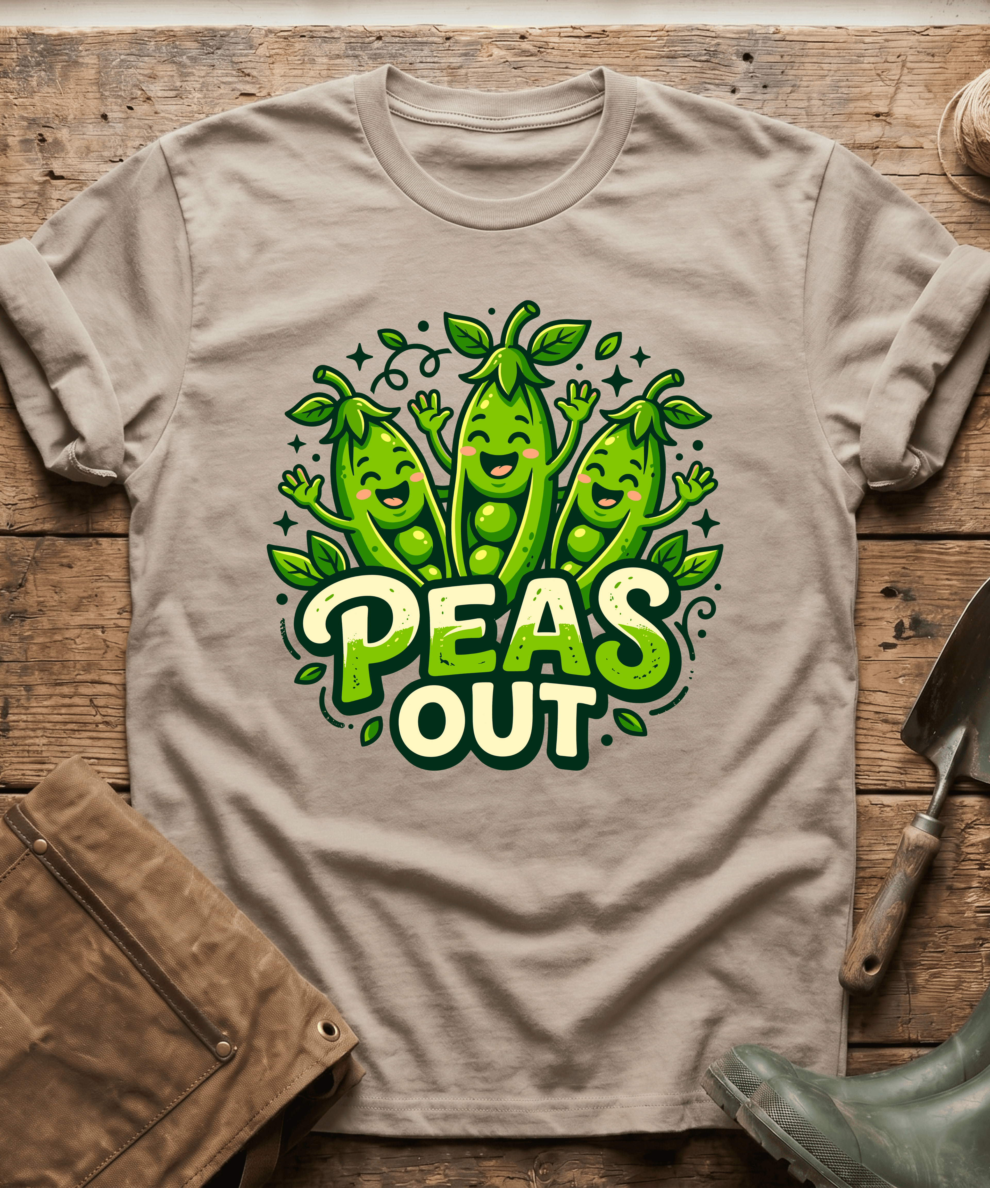 Cute Peas Out Funny Gardening T-Shirt