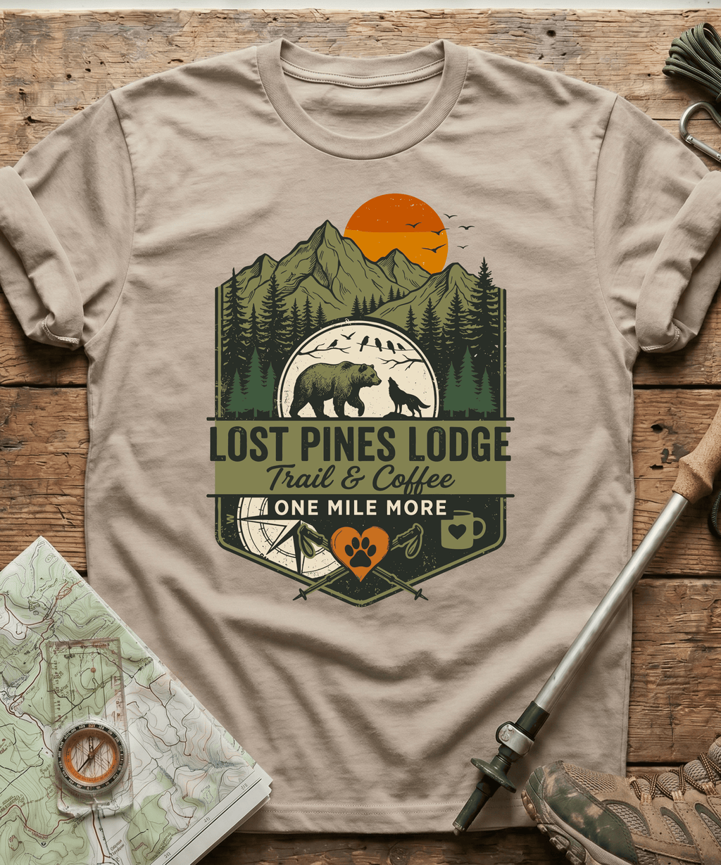 Lost Pines Lodge Trail And Coffee T-shirt