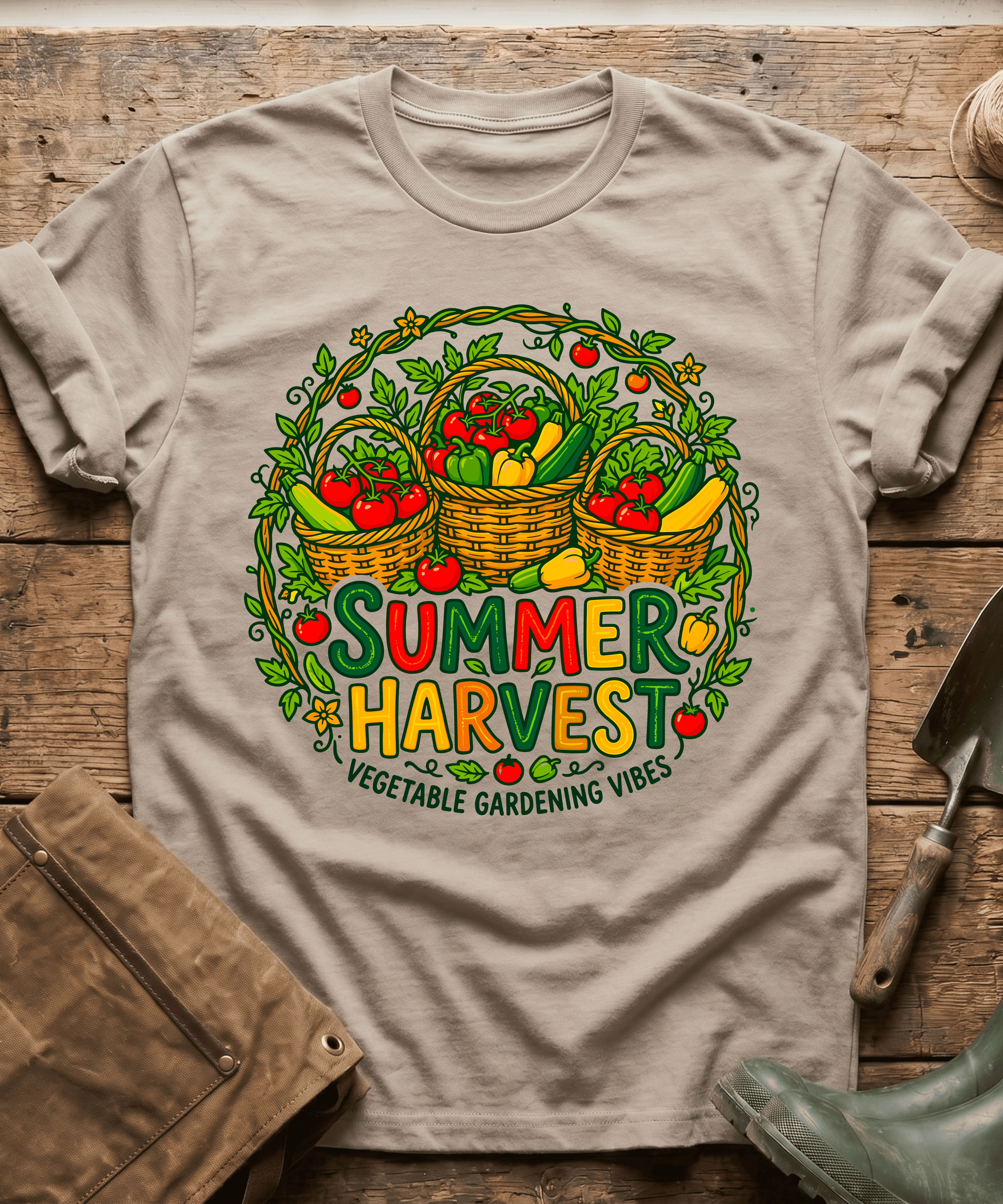 Summer Harvest Vegetable Gardening Vibes T-Shirt