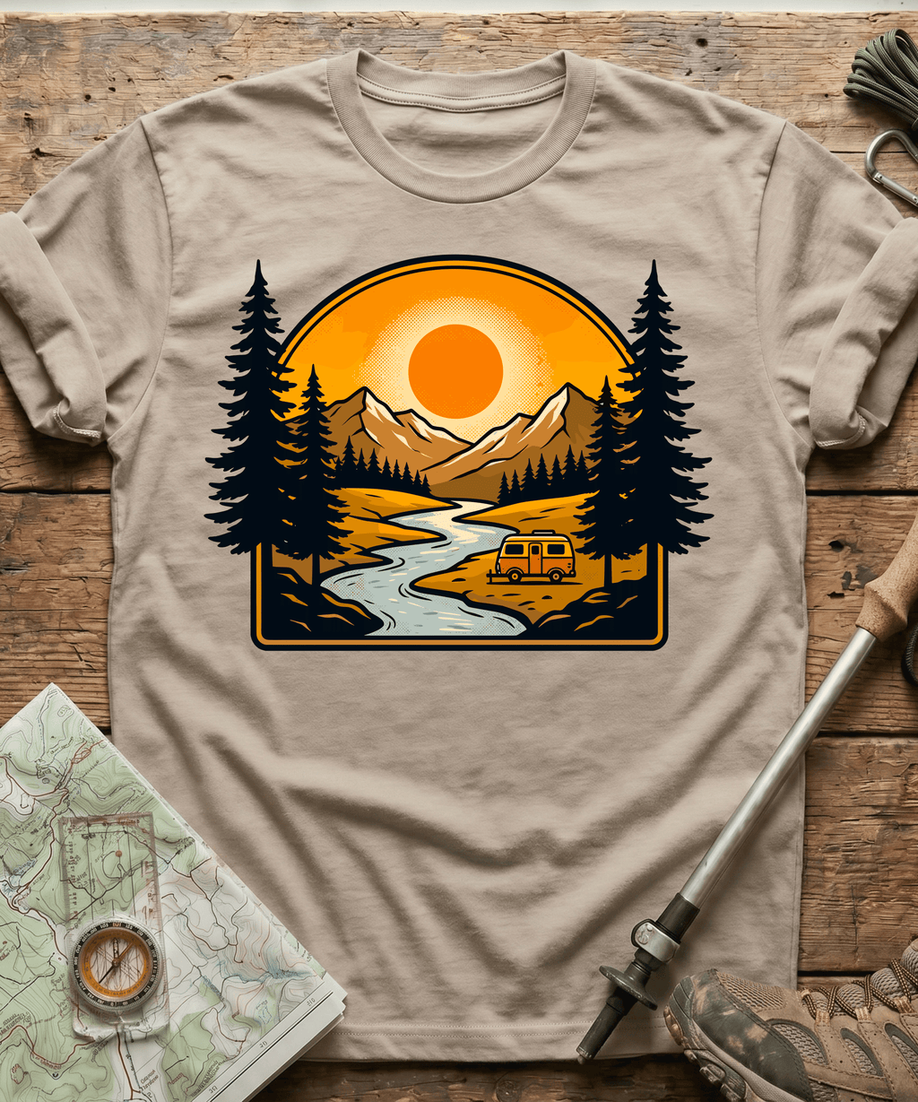 Retro RV Camper Sunset T-Shirt