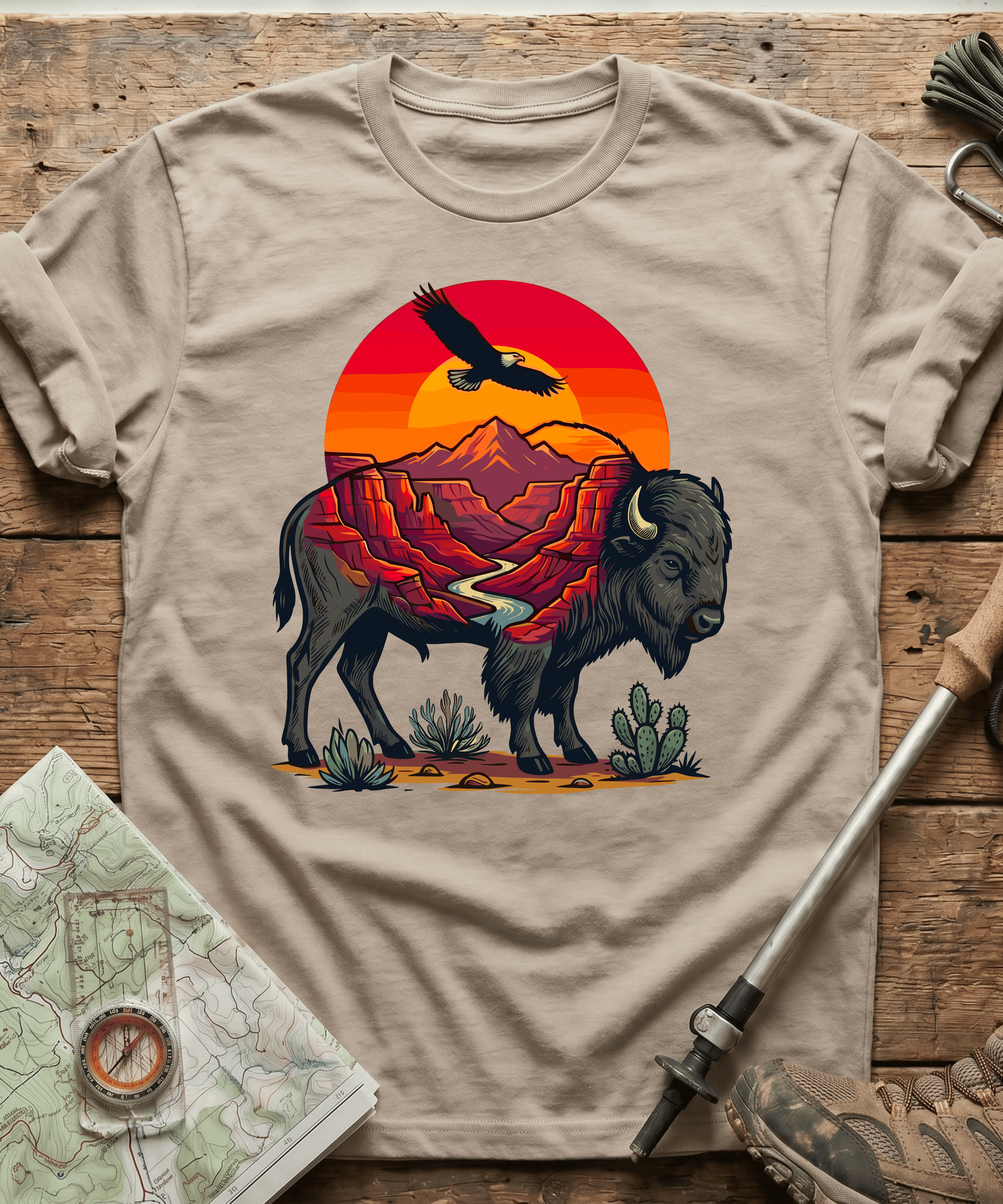 Desert Canyon Bison Eagle T-Shirt